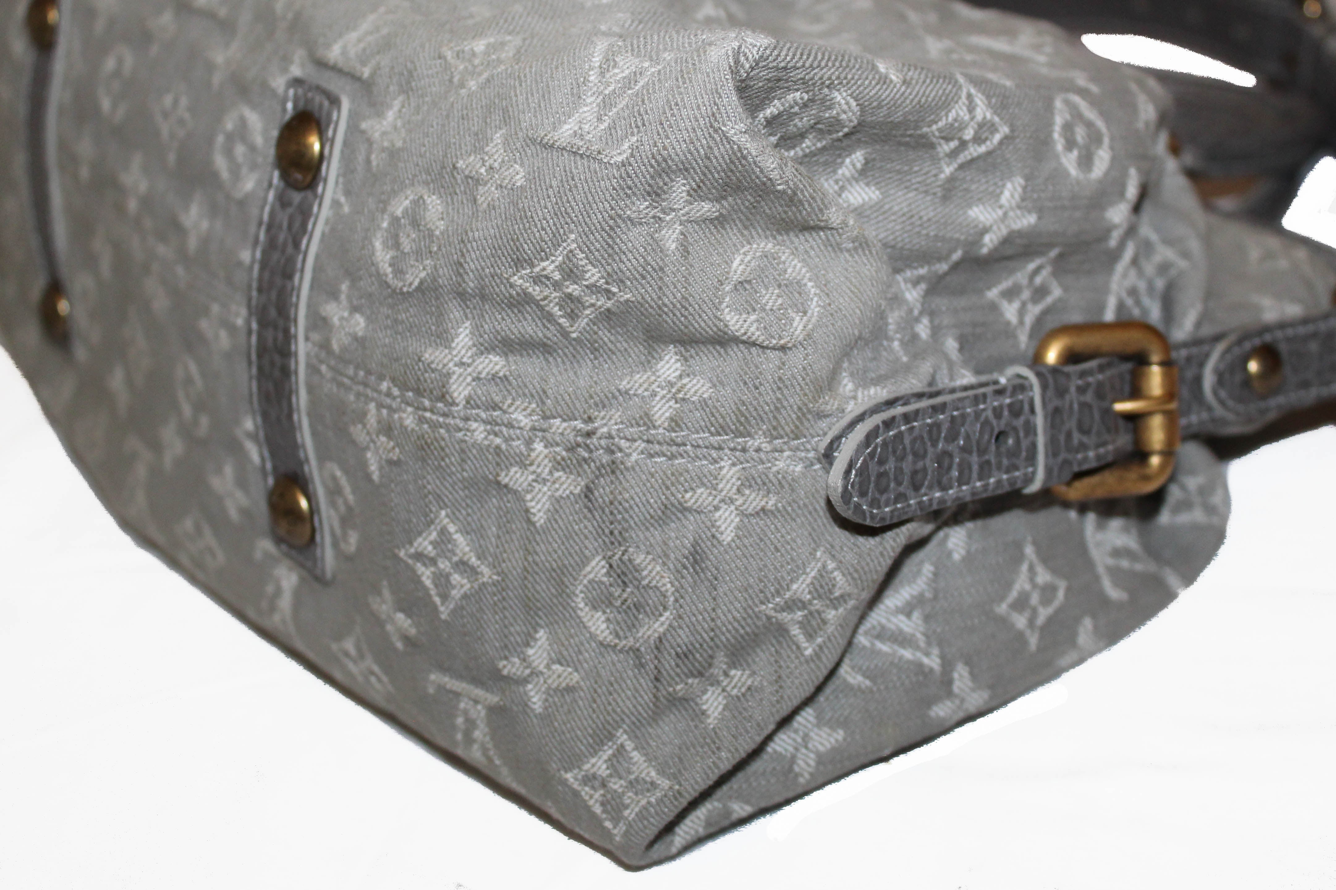 Authentic Louis Vuitton Denim Grey Cabby PM Handbag/Shoulder Bag