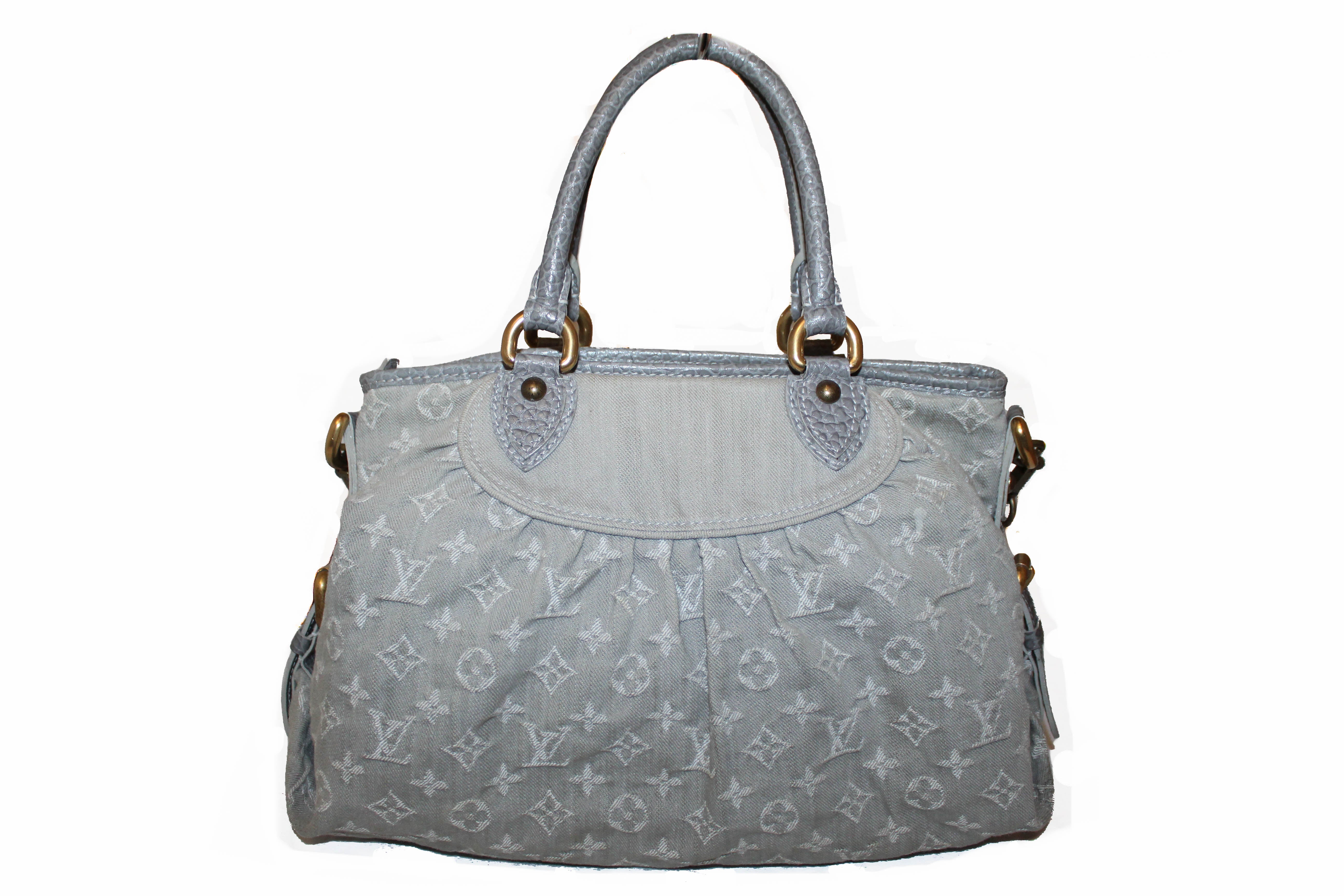 Authentic Louis Vuitton Denim Grey Cabby PM Handbag/Shoulder Bag