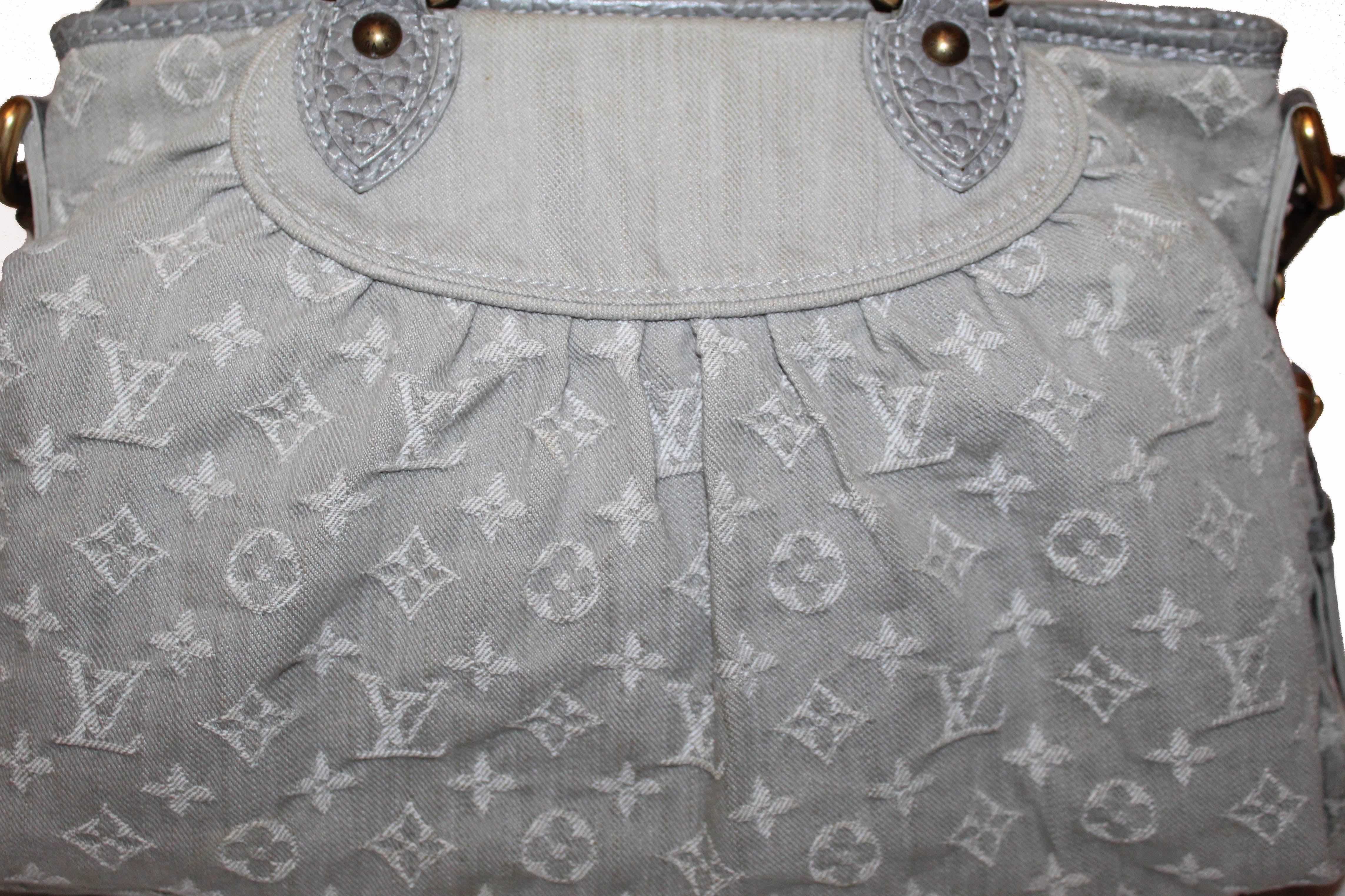 Authentic Louis Vuitton Denim Grey Cabby PM Handbag/Shoulder Bag