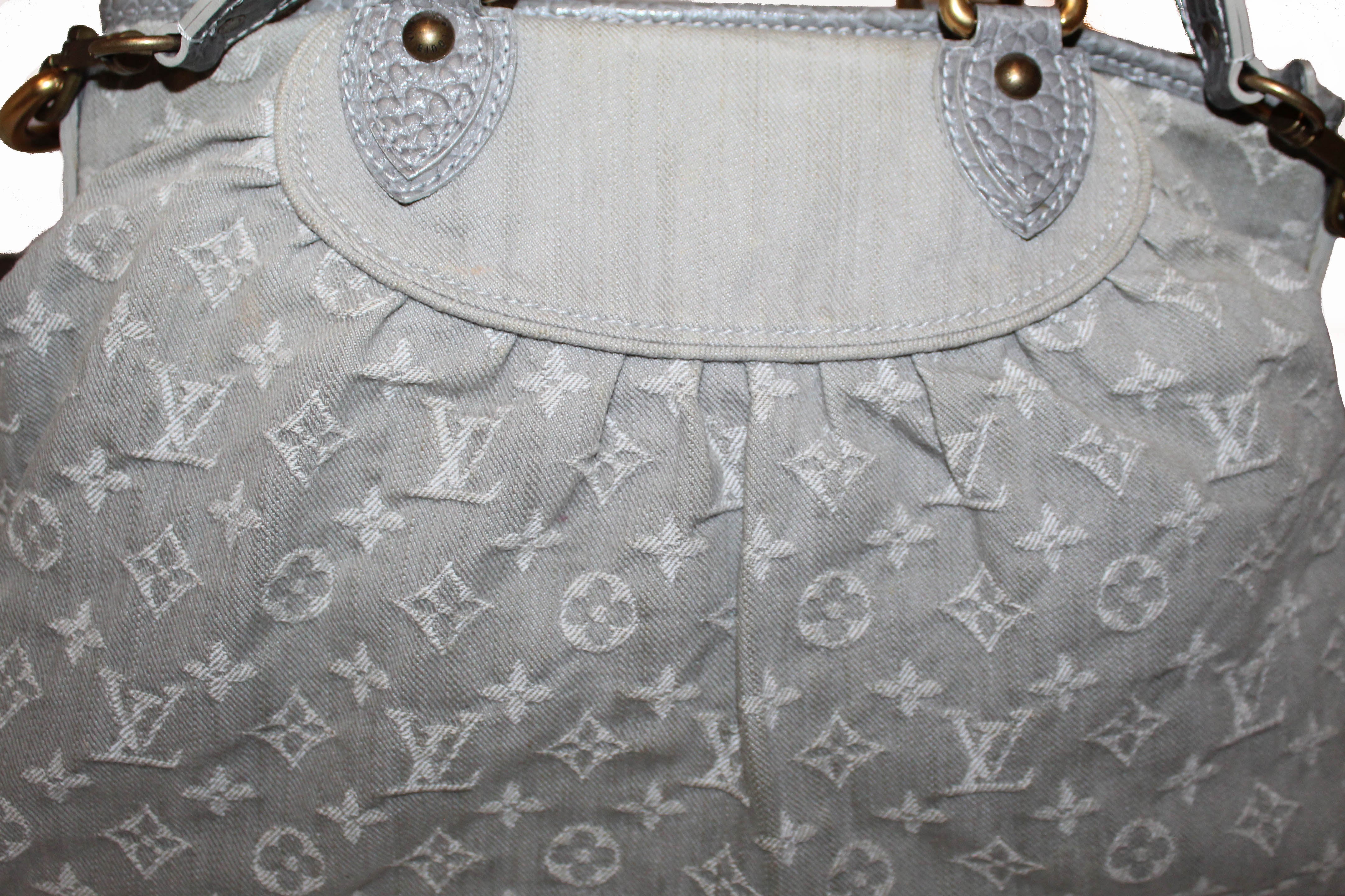 Authentic Louis Vuitton Denim Grey Cabby PM Handbag/Shoulder Bag