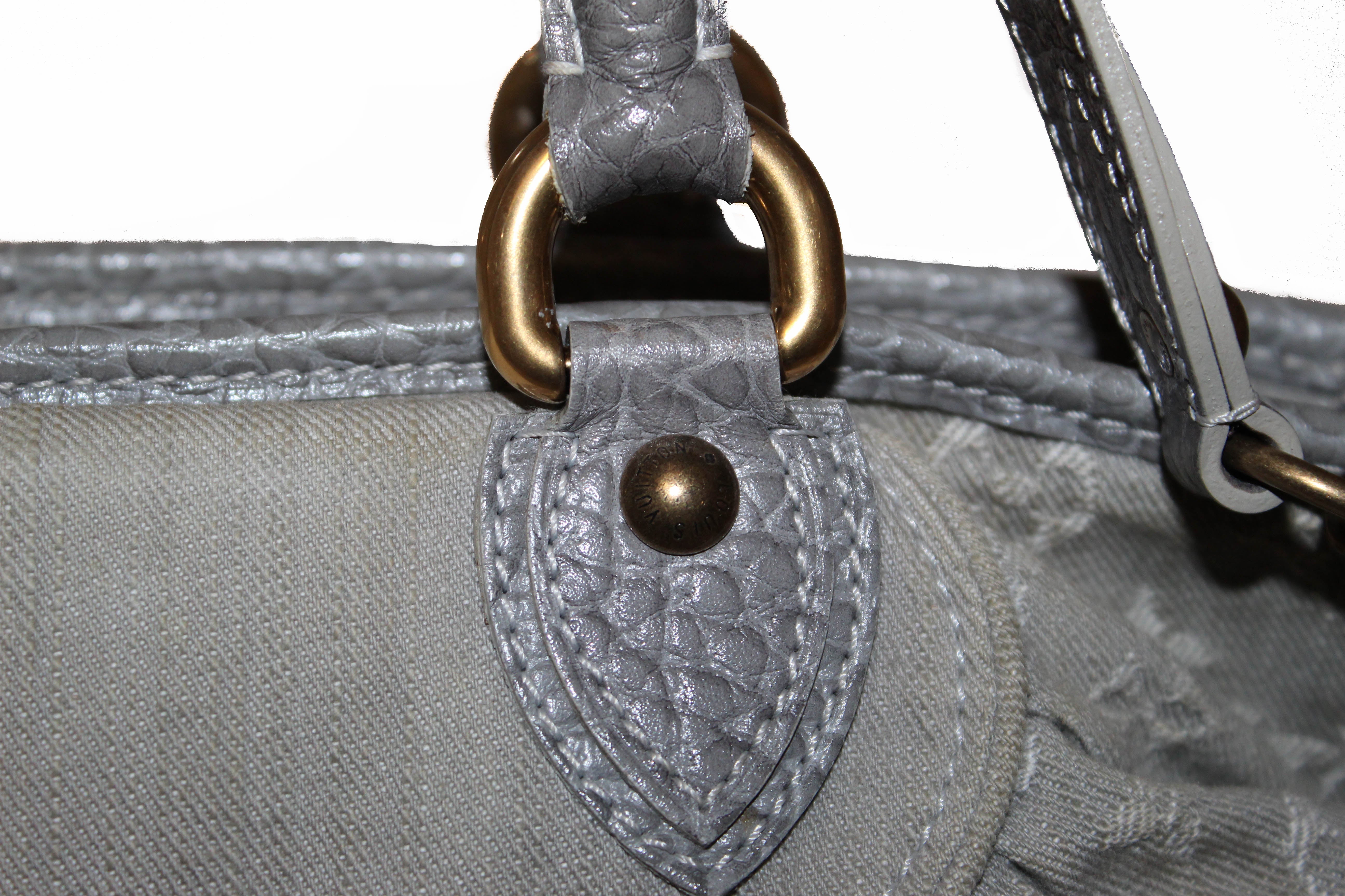 Authentic Louis Vuitton Denim Grey Cabby PM Handbag/Shoulder Bag