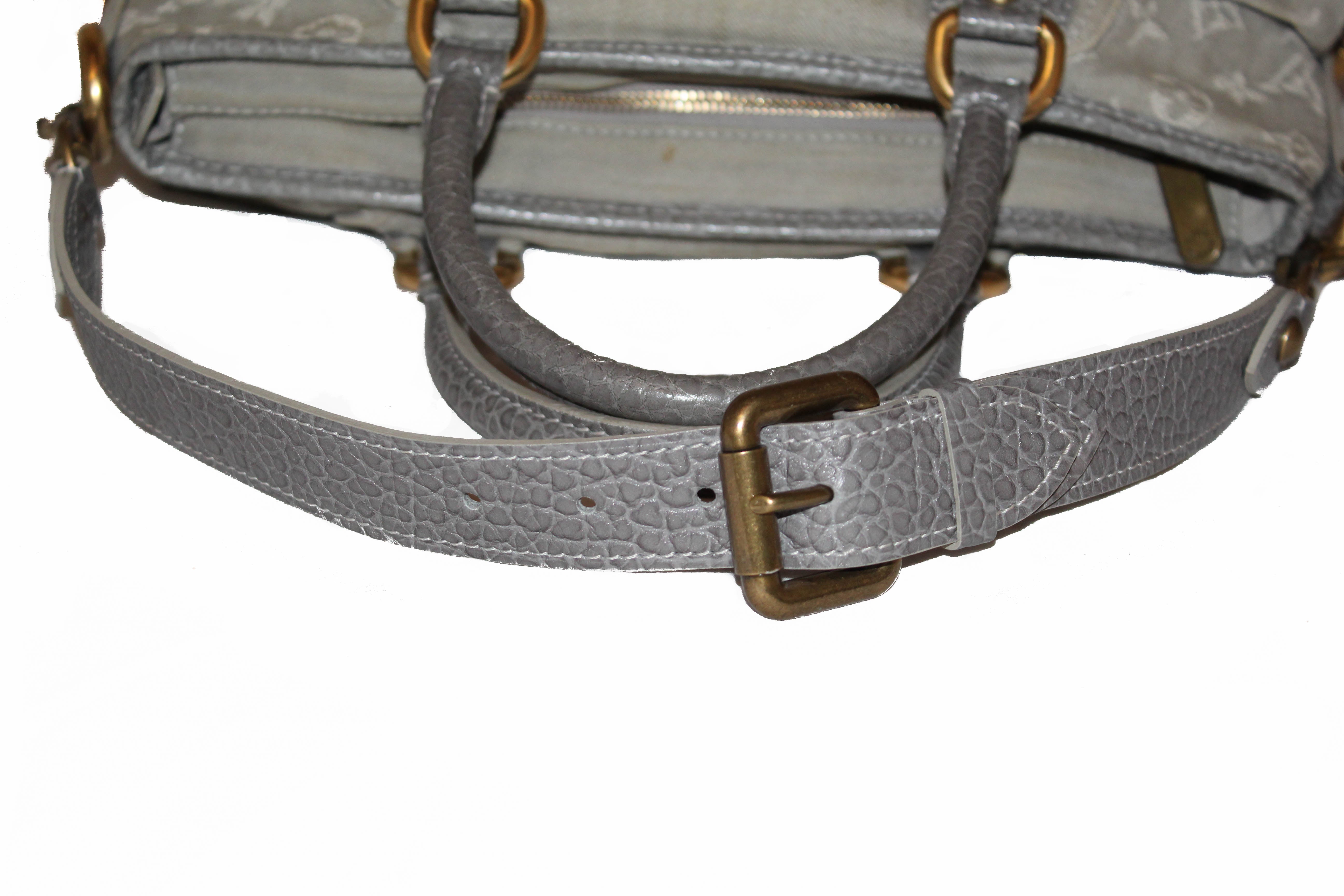 Authentic Louis Vuitton Denim Grey Cabby PM Handbag/Shoulder Bag