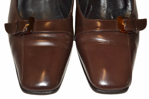 Authentic Paloma Brown Leather Shoes Size 7B