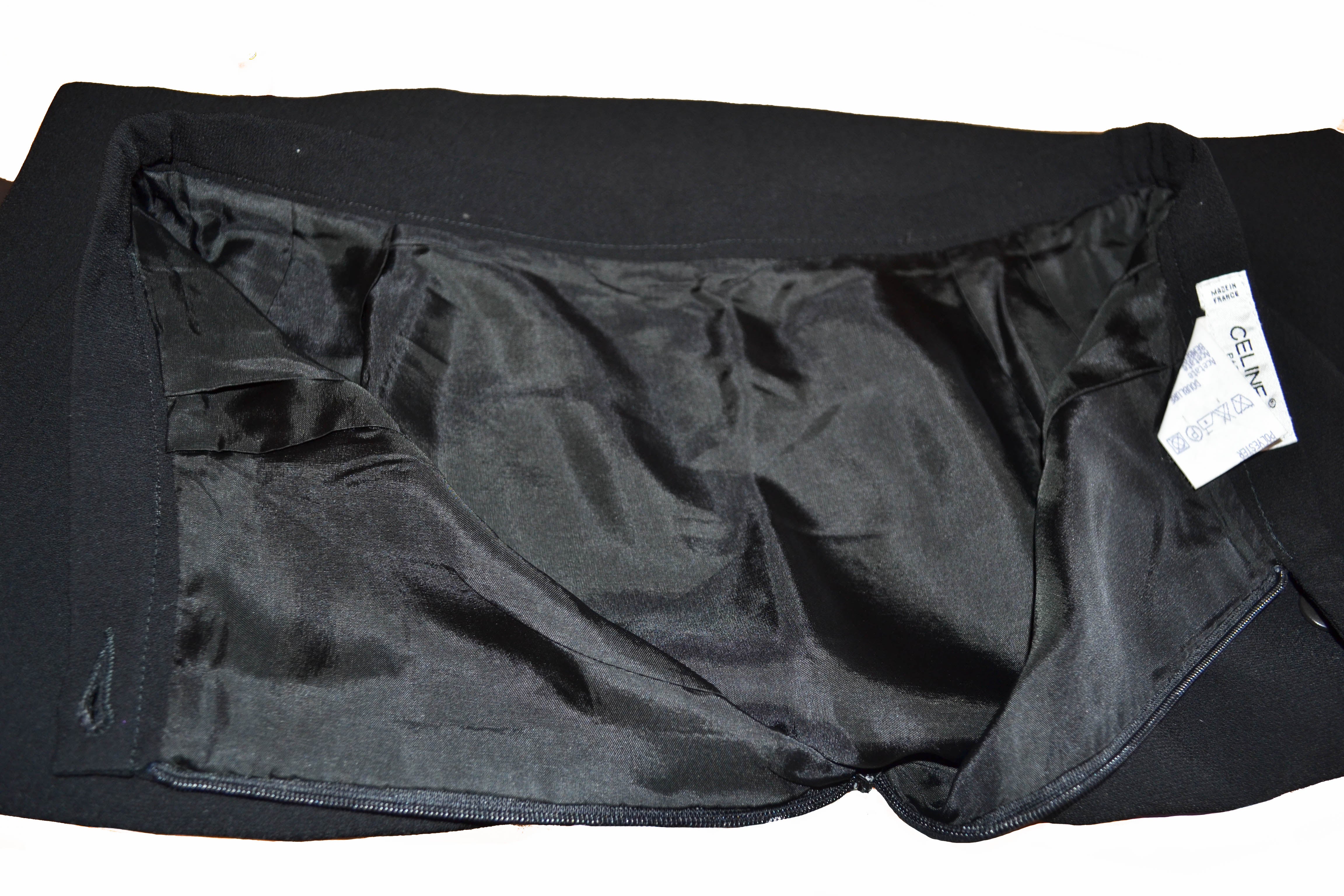 Authentic Celine Black Mini Skirt Size 40