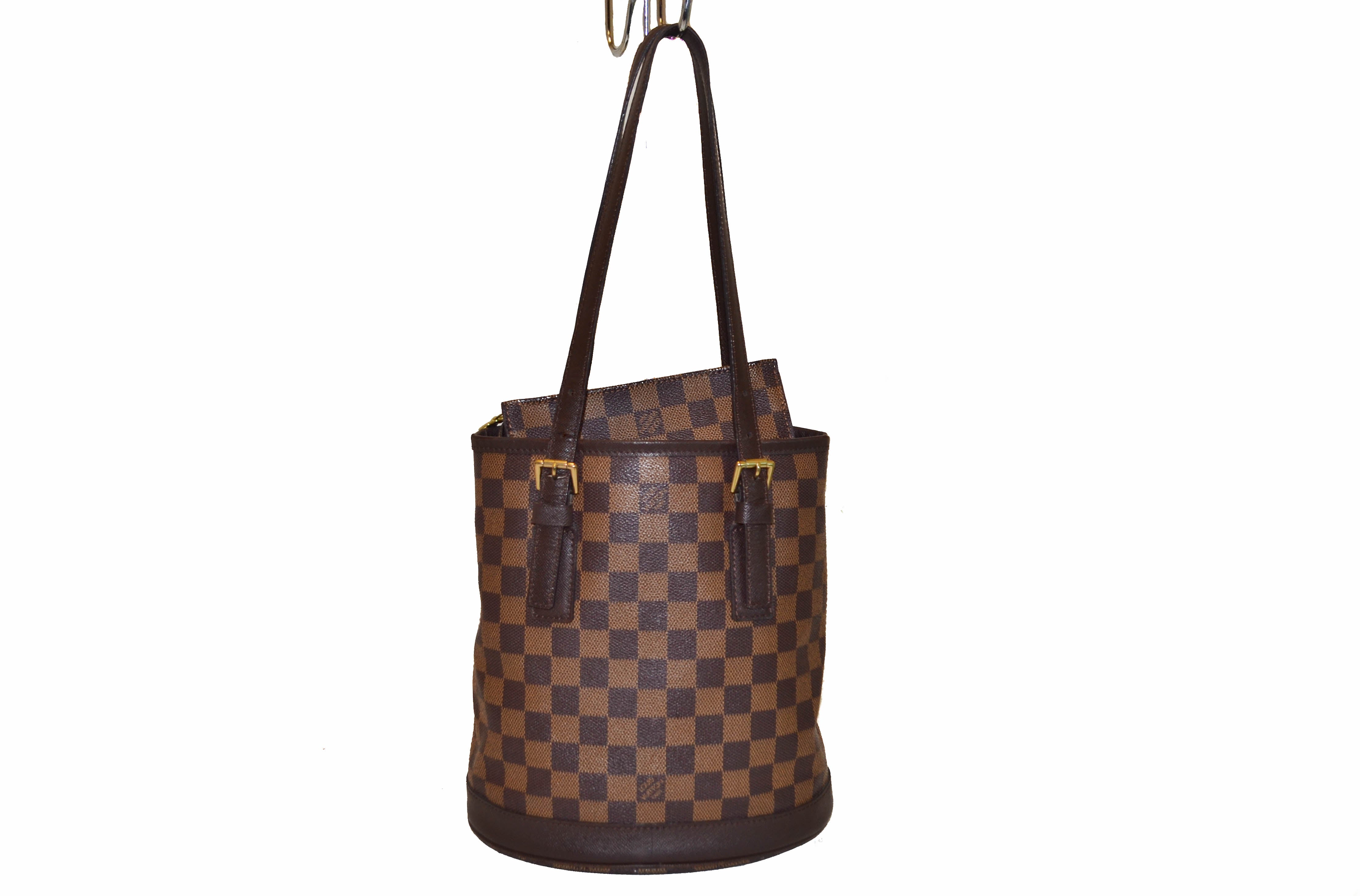 Authentic Louis Vuitton Damier Ebene Bucket PM Shoulder Bag