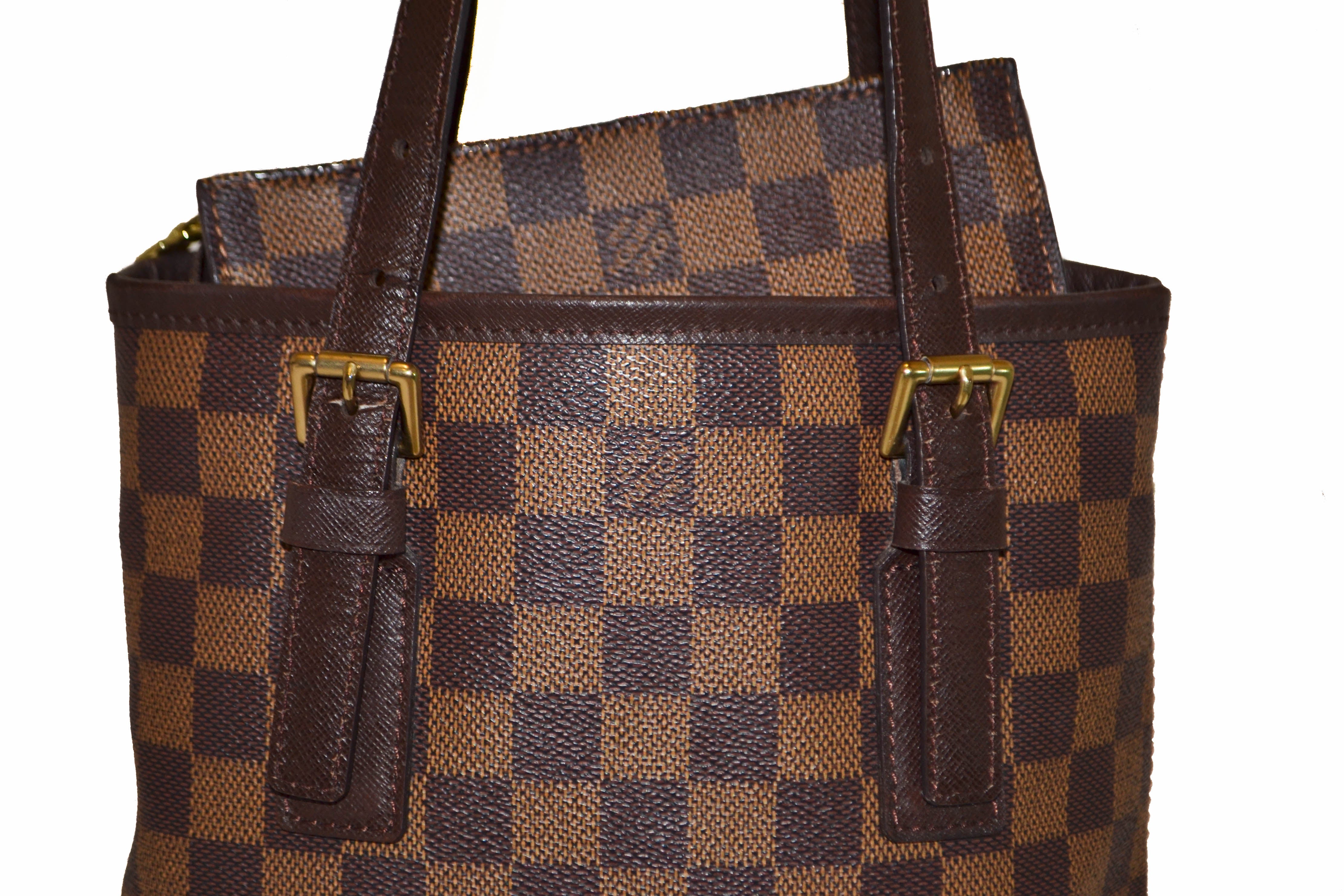 Authentic Louis Vuitton Damier Ebene Bucket PM Shoulder Bag