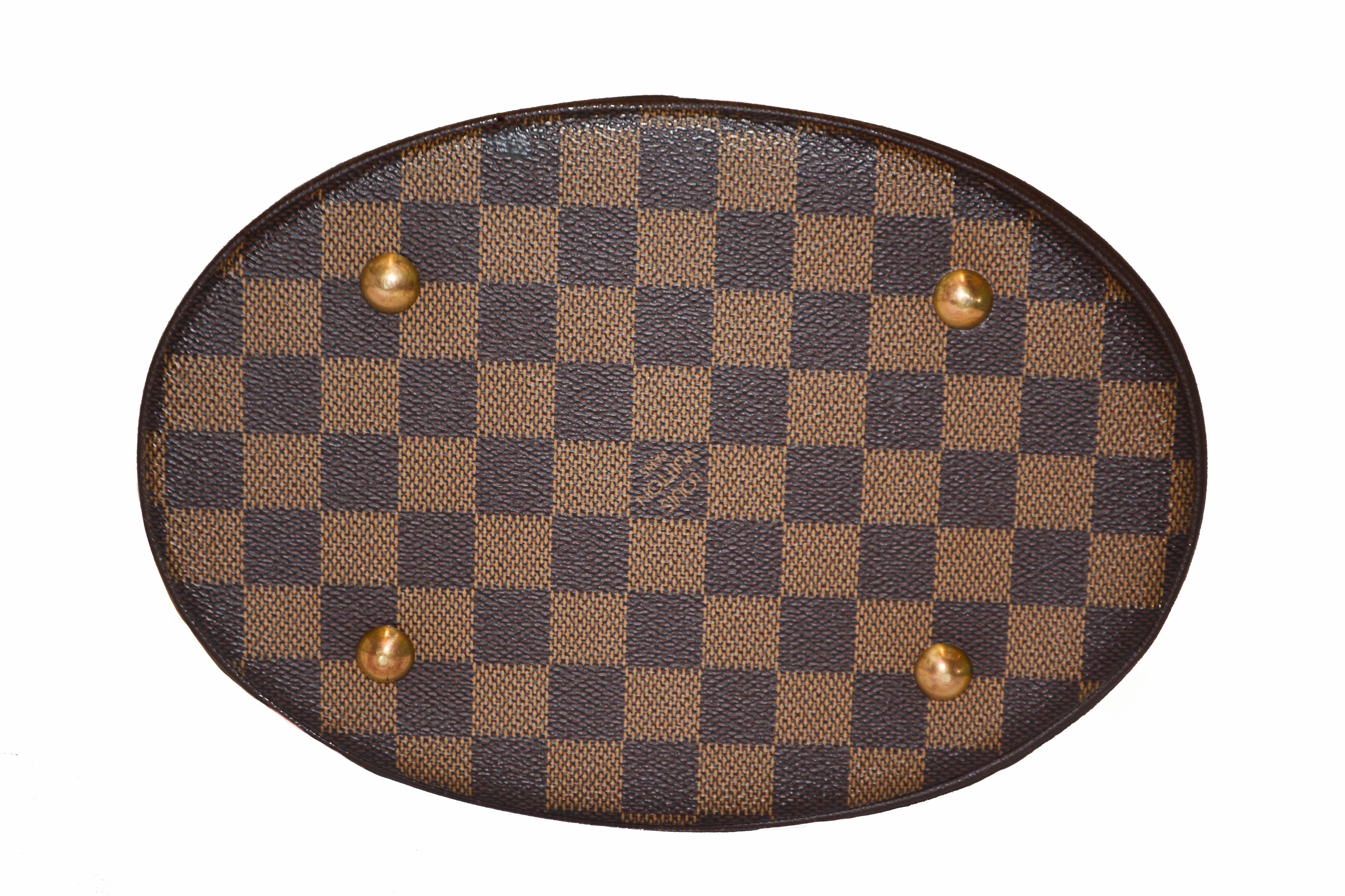 Authentic Louis Vuitton Damier Ebene Bucket PM Shoulder Bag