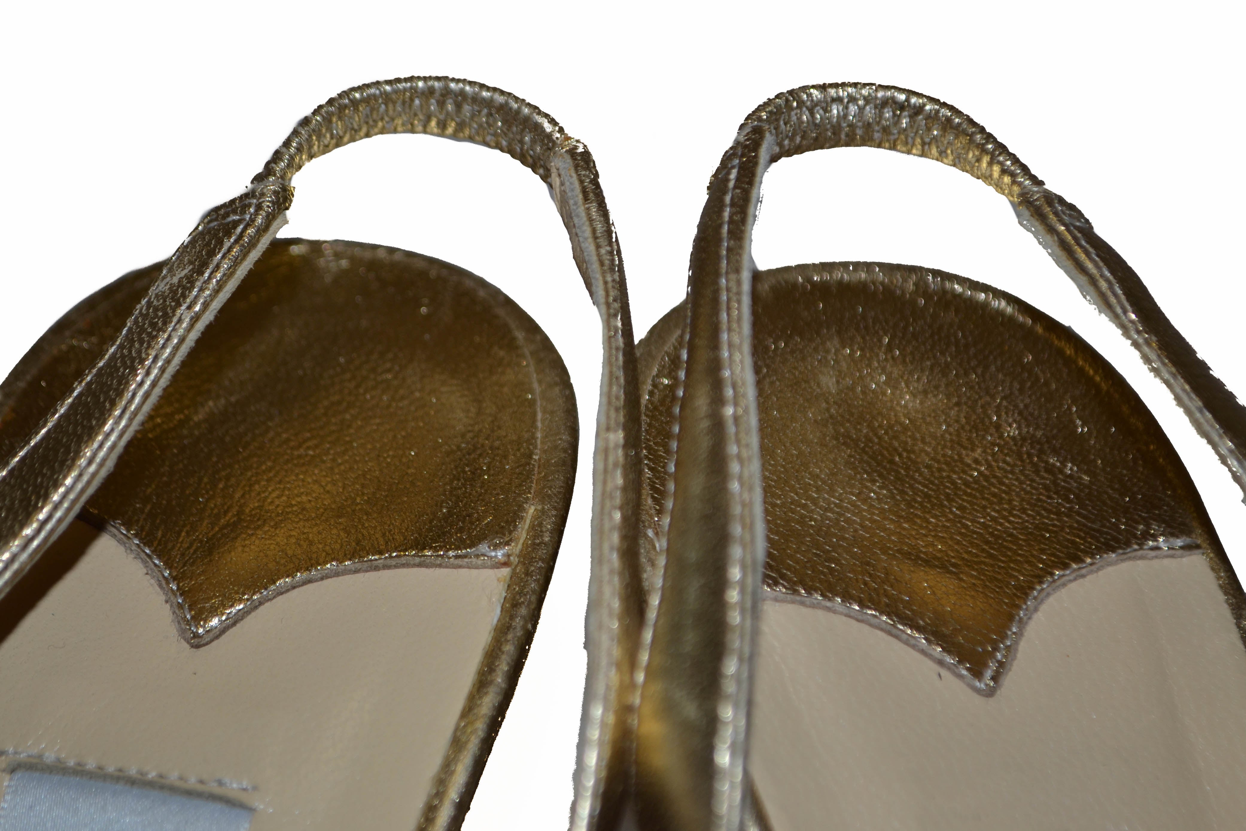 Authentic Jimmy Choo Metallic Gold Sandal Size 36.5