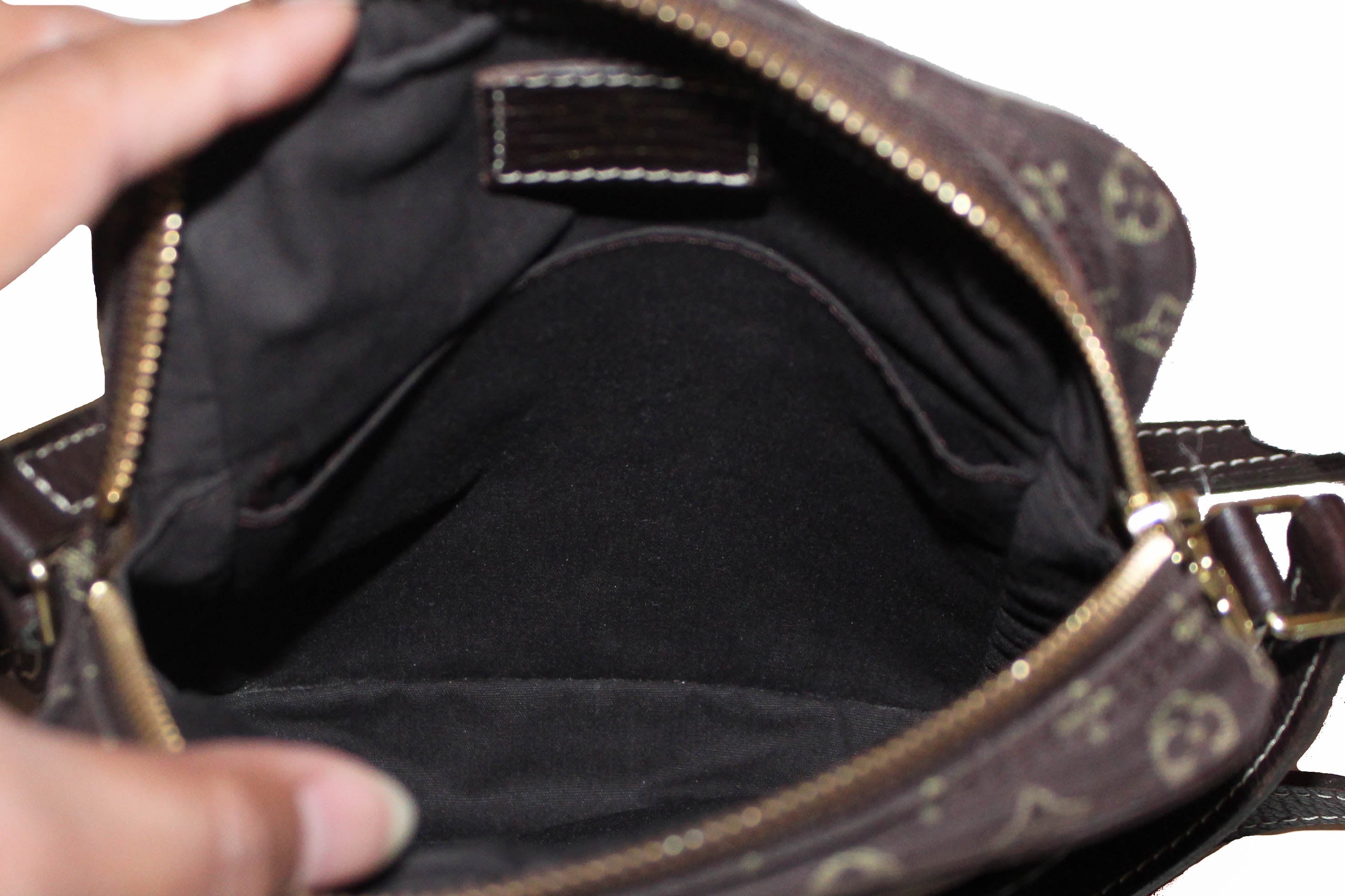 Authentic Louis Vuitton Monogram Mini Lin Brown Danube Small Messenger Bag