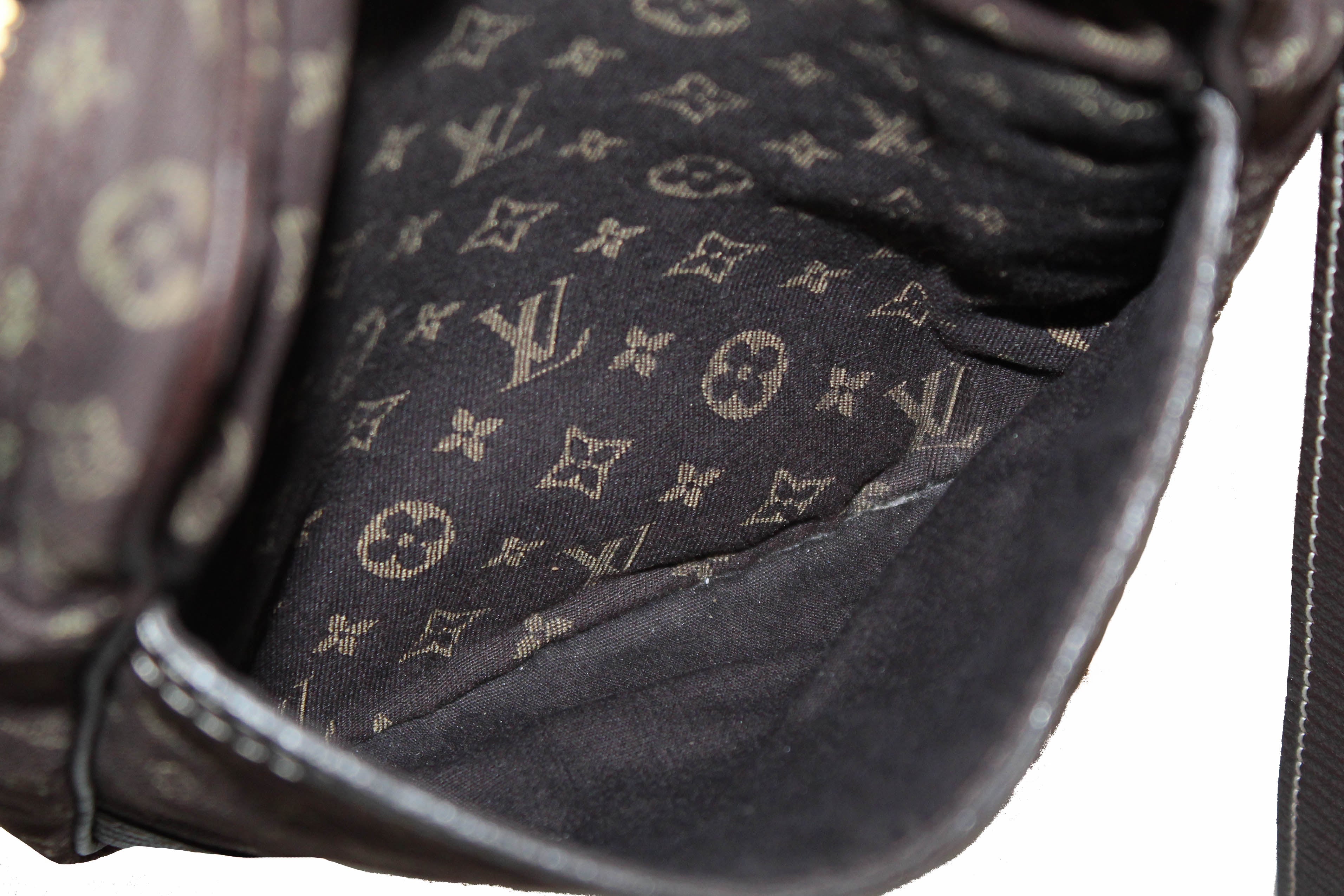 Authentic Louis Vuitton Monogram Mini Lin Brown Danube Small Messenger Bag