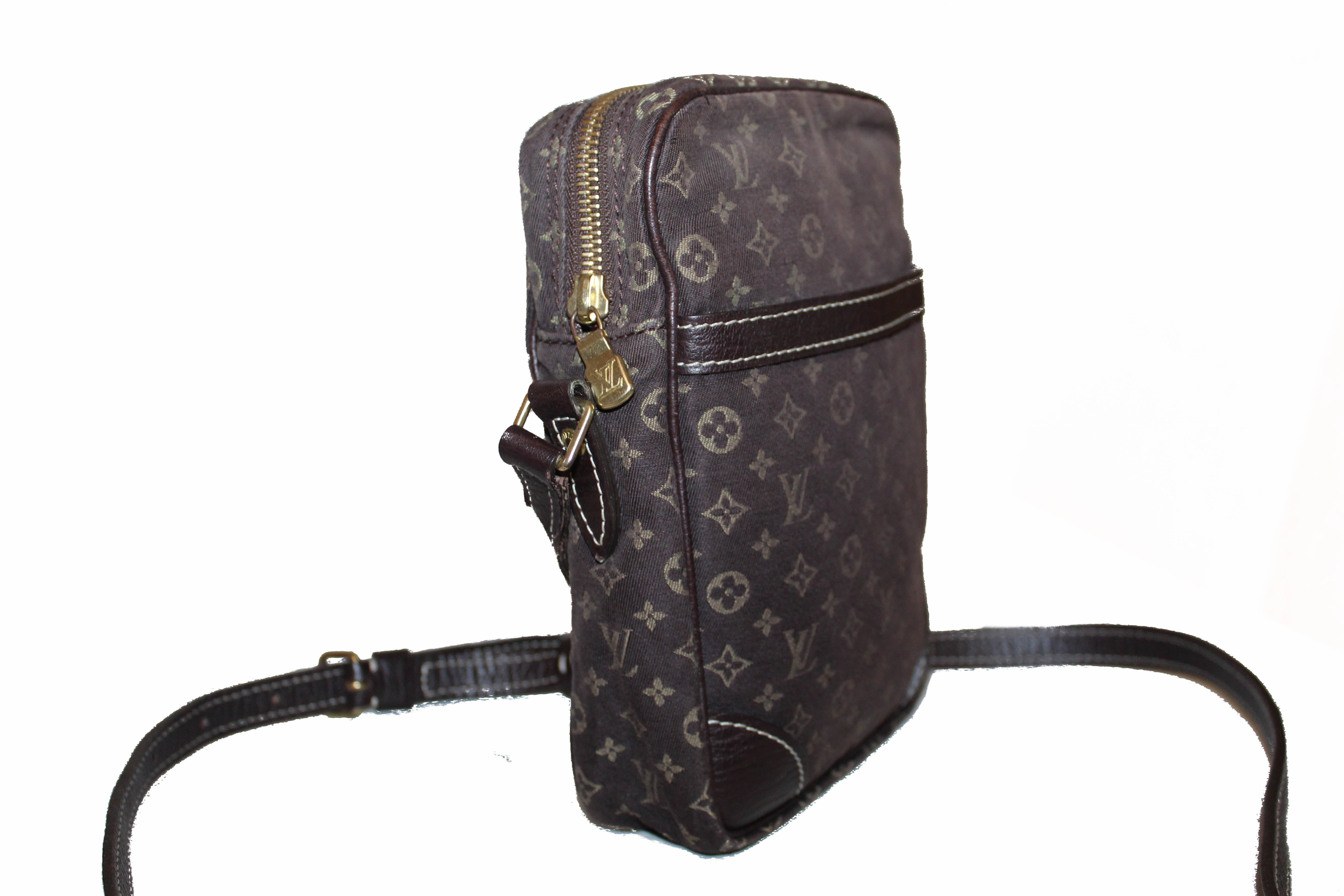 Authentic Louis Vuitton Monogram Mini Lin Brown Danube Small Messenger Bag