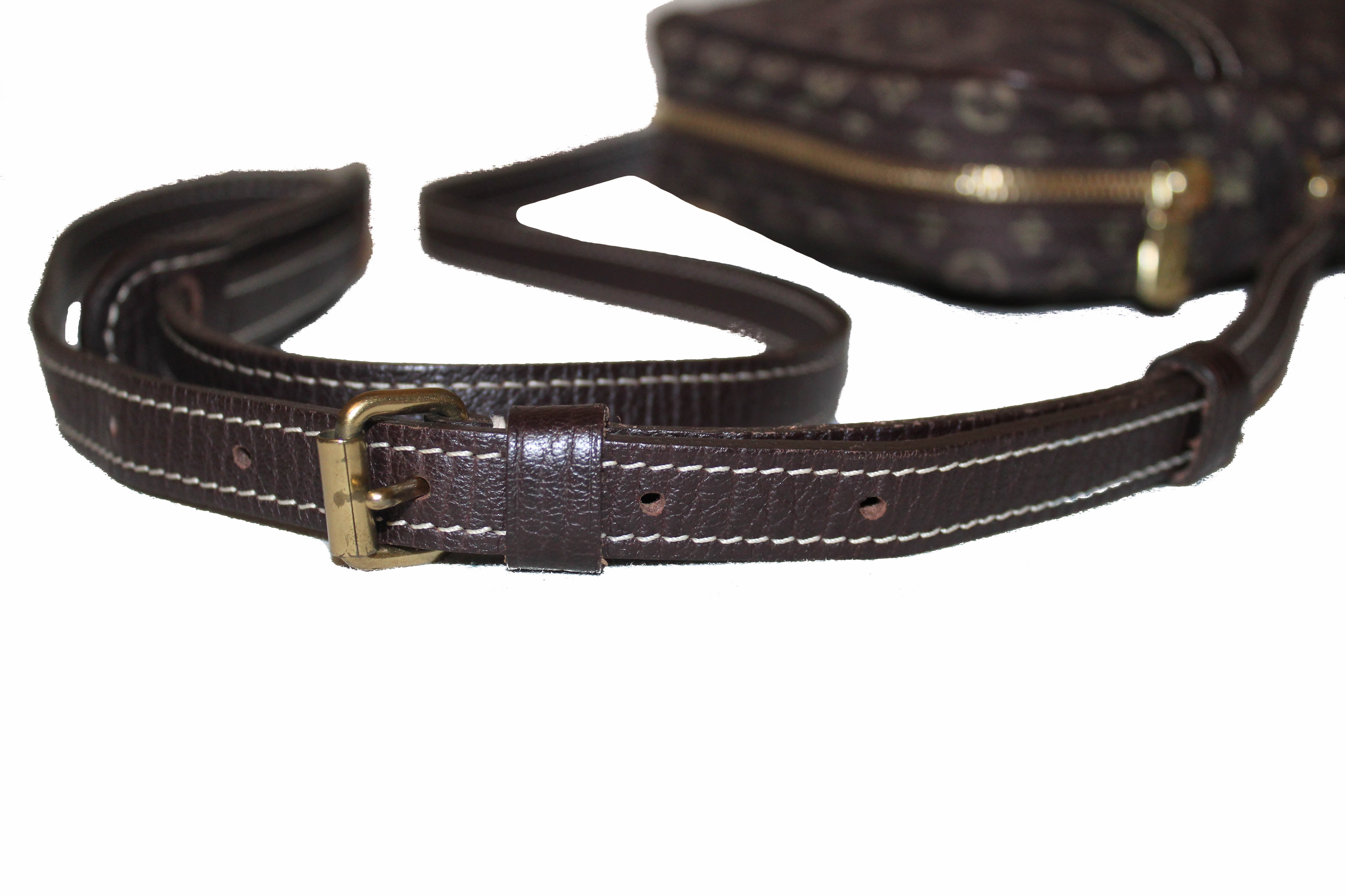Authentic Louis Vuitton Monogram Mini Lin Brown Danube Small Messenger Bag