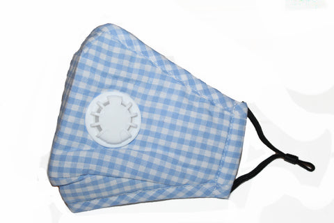 Non Medical Blue & White Plaid Light Weight & Comfortable Wear Face Mask/Covering