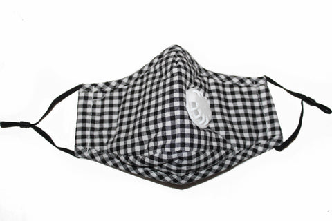 Non Medical Black & White Plaid Light Weight & Comfortable Wear Face Mask/Covering