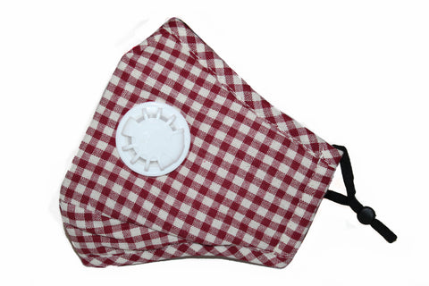 Non Medical Red & White Plaid Light Weight & Comfortable Wear Face Mask/Covering
