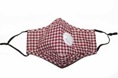 Non Medical Red & White Plaid Light Weight & Comfortable Wear Face Mask/Covering