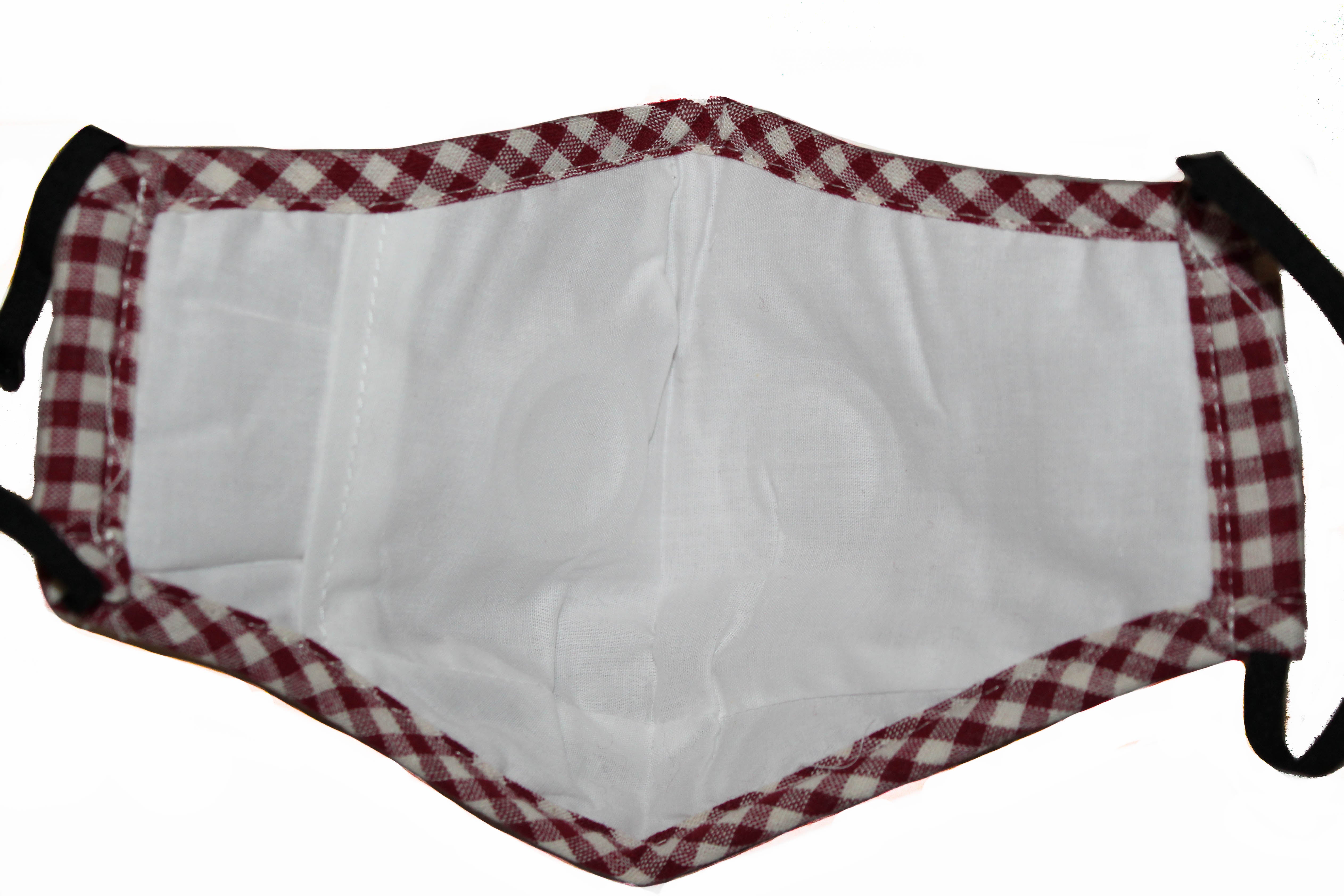 Non Medical Red & White Plaid Light Weight & Comfortable Wear Face Mask/Covering