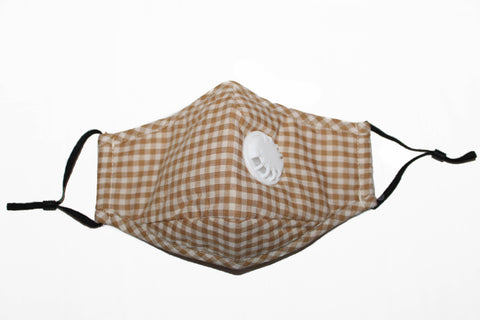 Non Medical Brown & White Plaid Light Weight & Comfortable Wear Face Mask/Covering