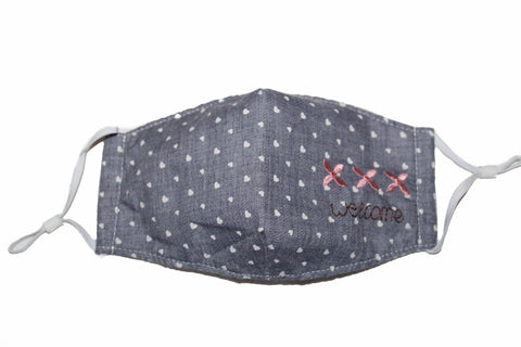 Non Medical Denim Hearts Welcome Light Weight & Comfortable Wear Face Mask/Covering
