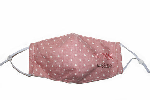 Non Medical Pink Hearts Welcome Light Weight & Comfortable Wear Face Mask/Covering