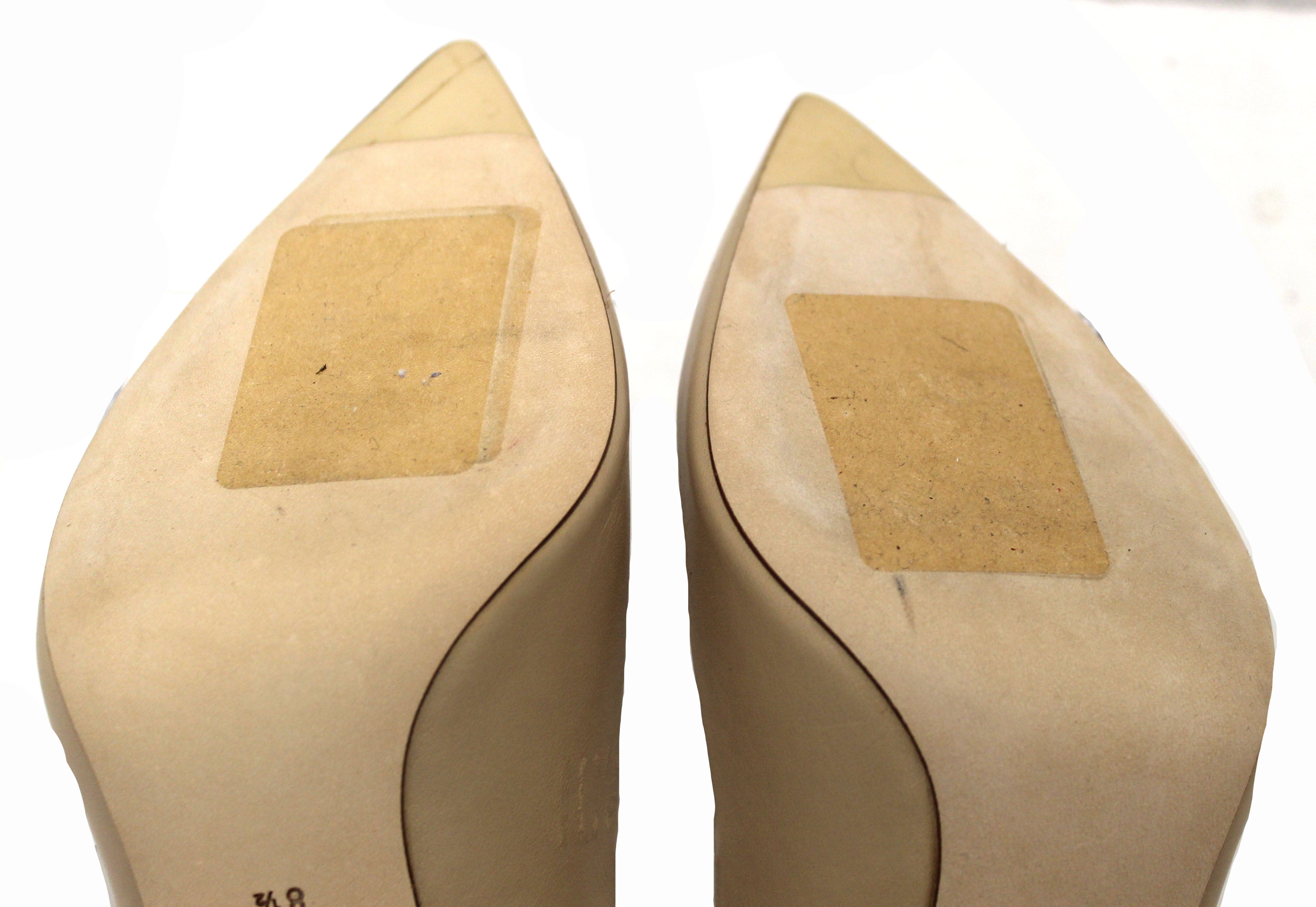 Authentic Stuart Weitzman Nude Smooth Leather Anny 105MM Pump Shoes Size 8.5 Shoes