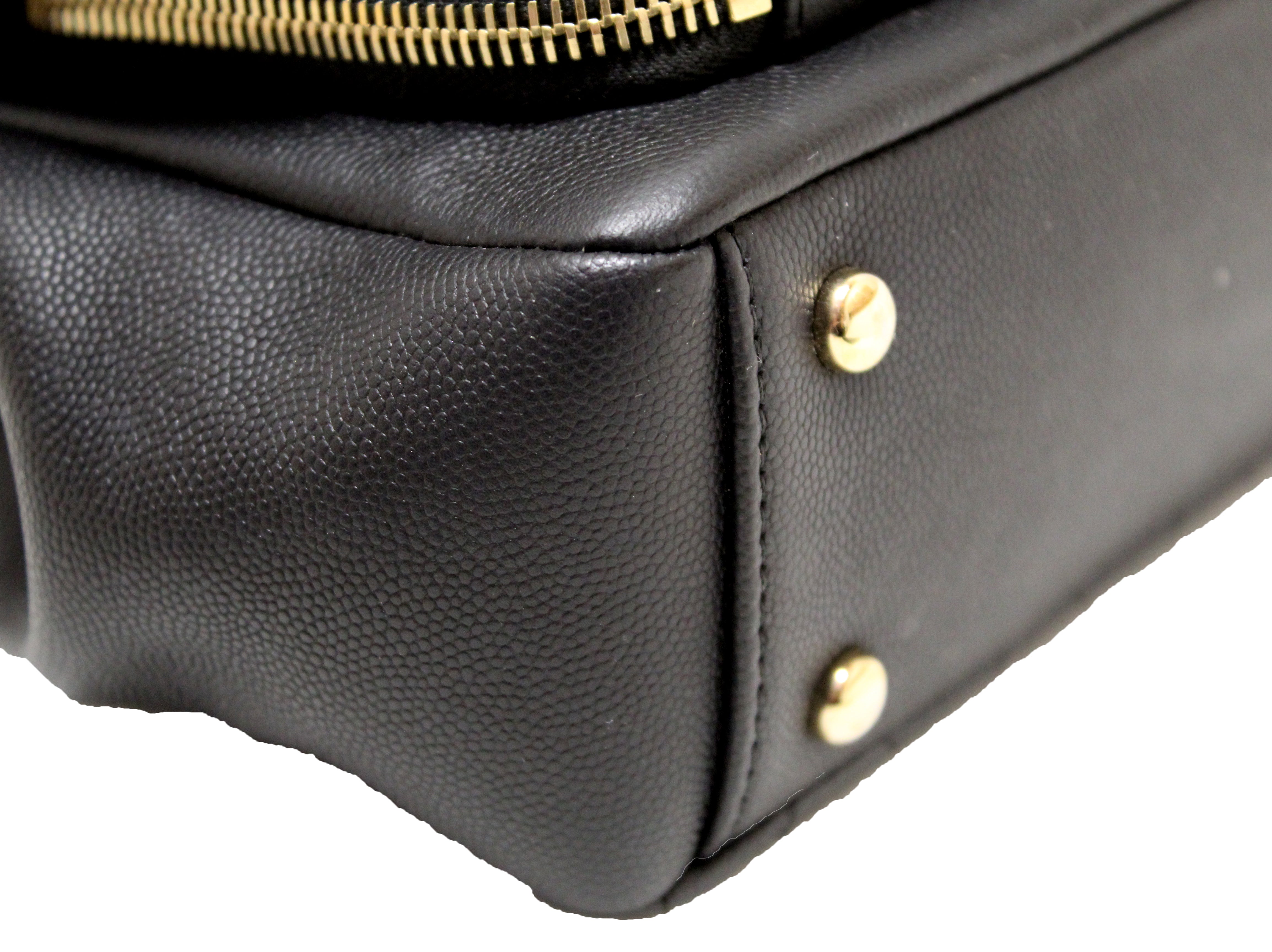 Authentic Chanel Black Caviar Leather Small Business Affinity Messenger Crossbody Bag