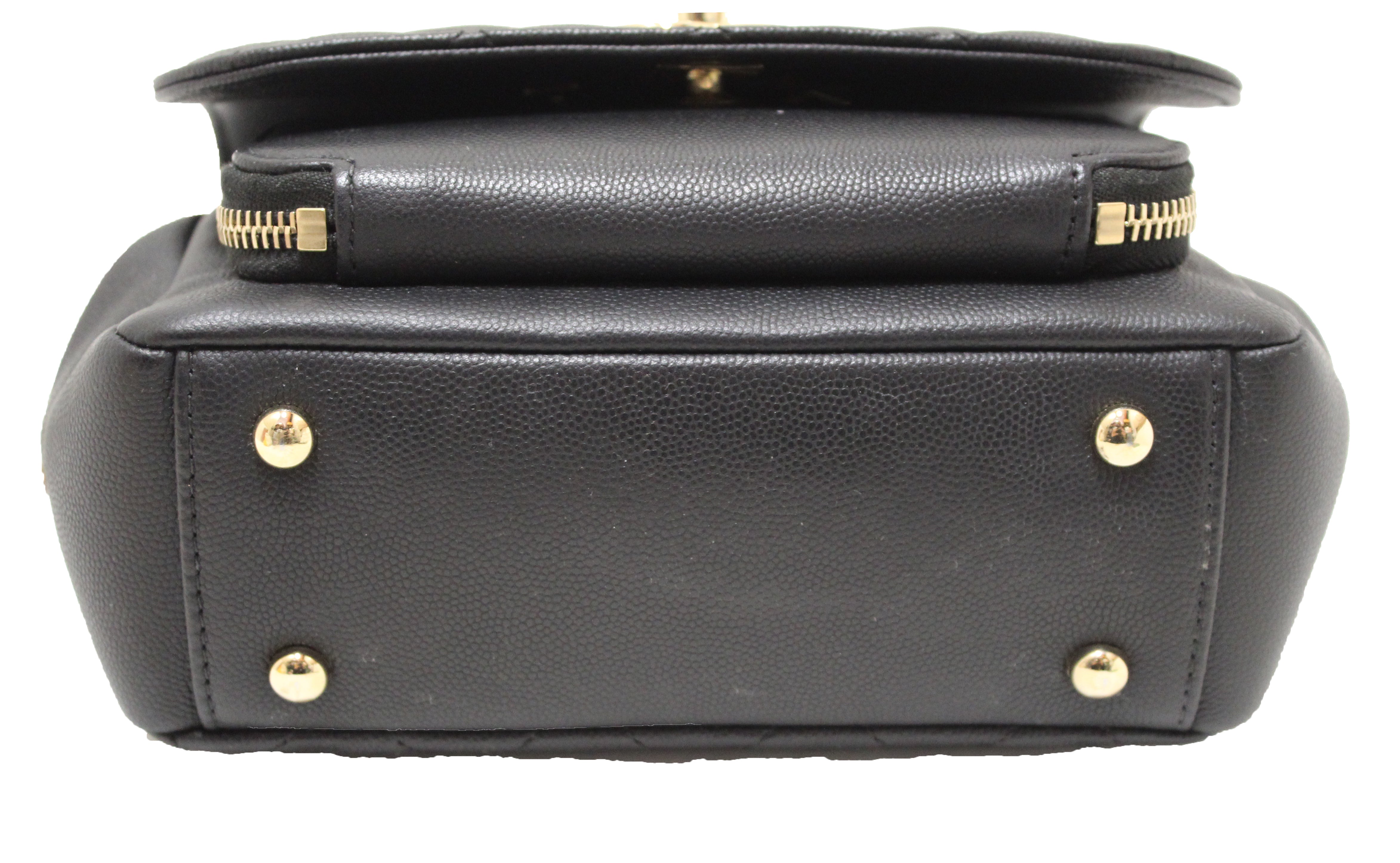 Authentic Chanel Black Caviar Leather Small Business Affinity Messenger Crossbody Bag