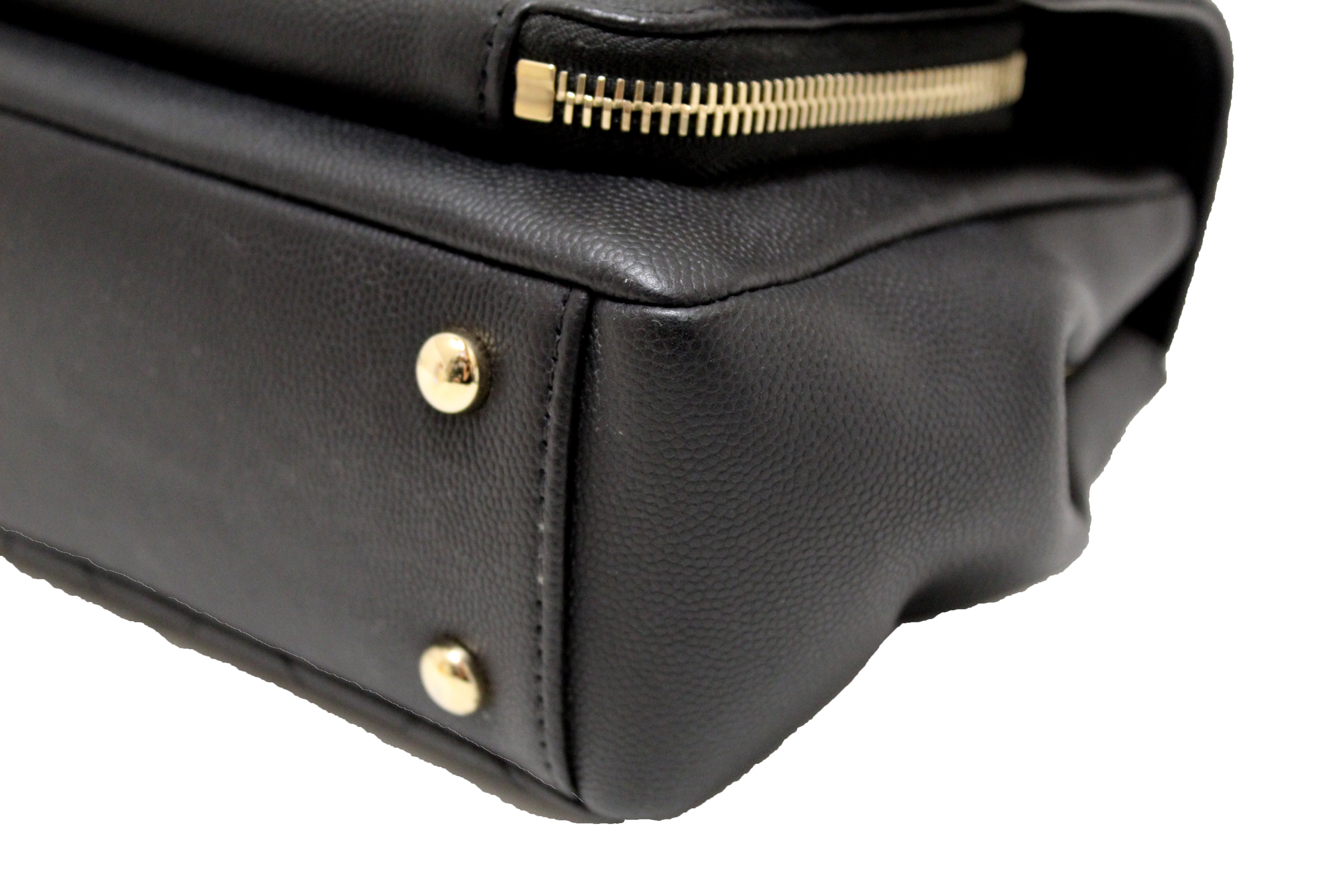 Authentic Chanel Black Caviar Leather Small Business Affinity Messenger Crossbody Bag