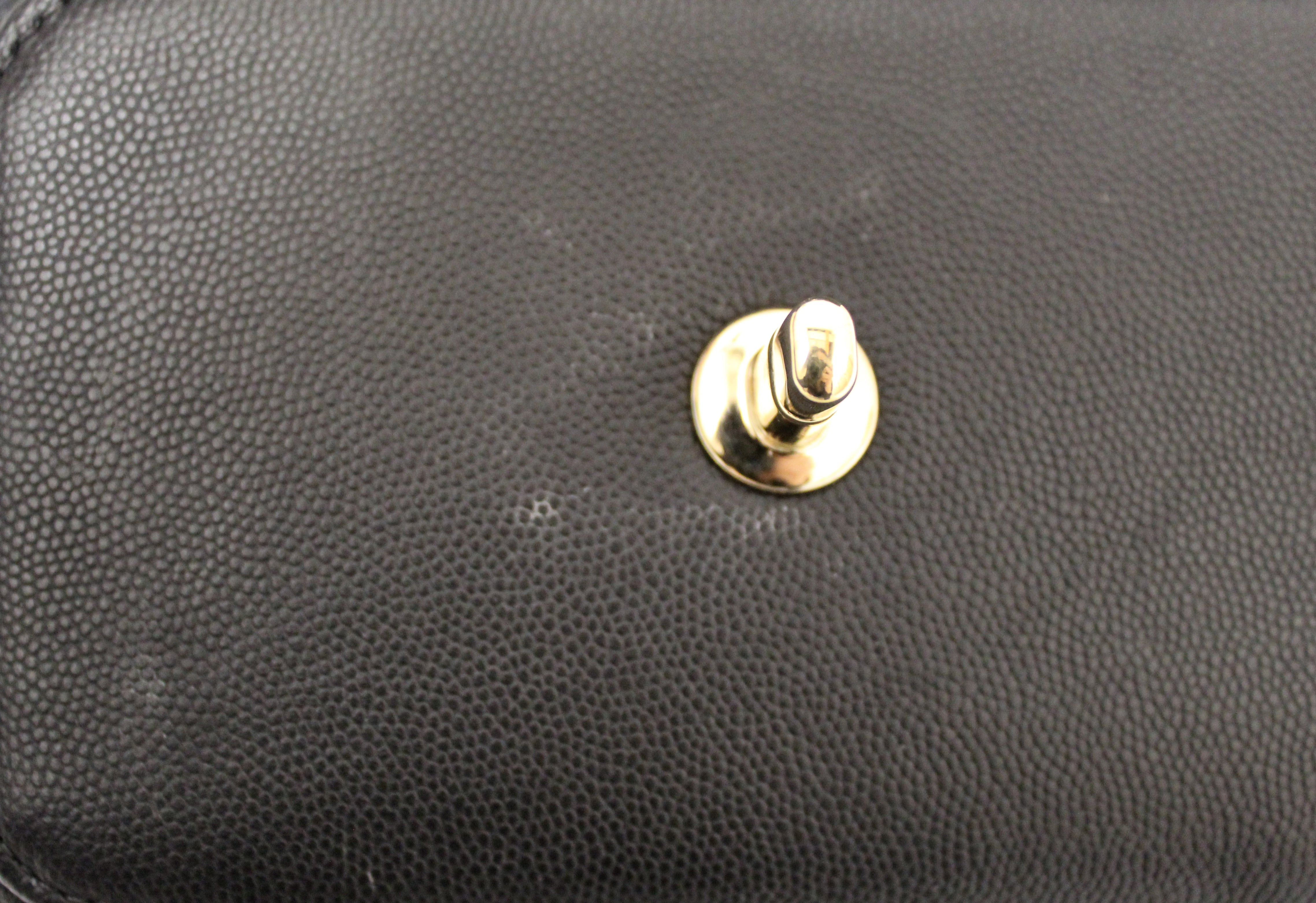 Authentic Chanel Black Caviar Leather Small Business Affinity Messenger Crossbody Bag