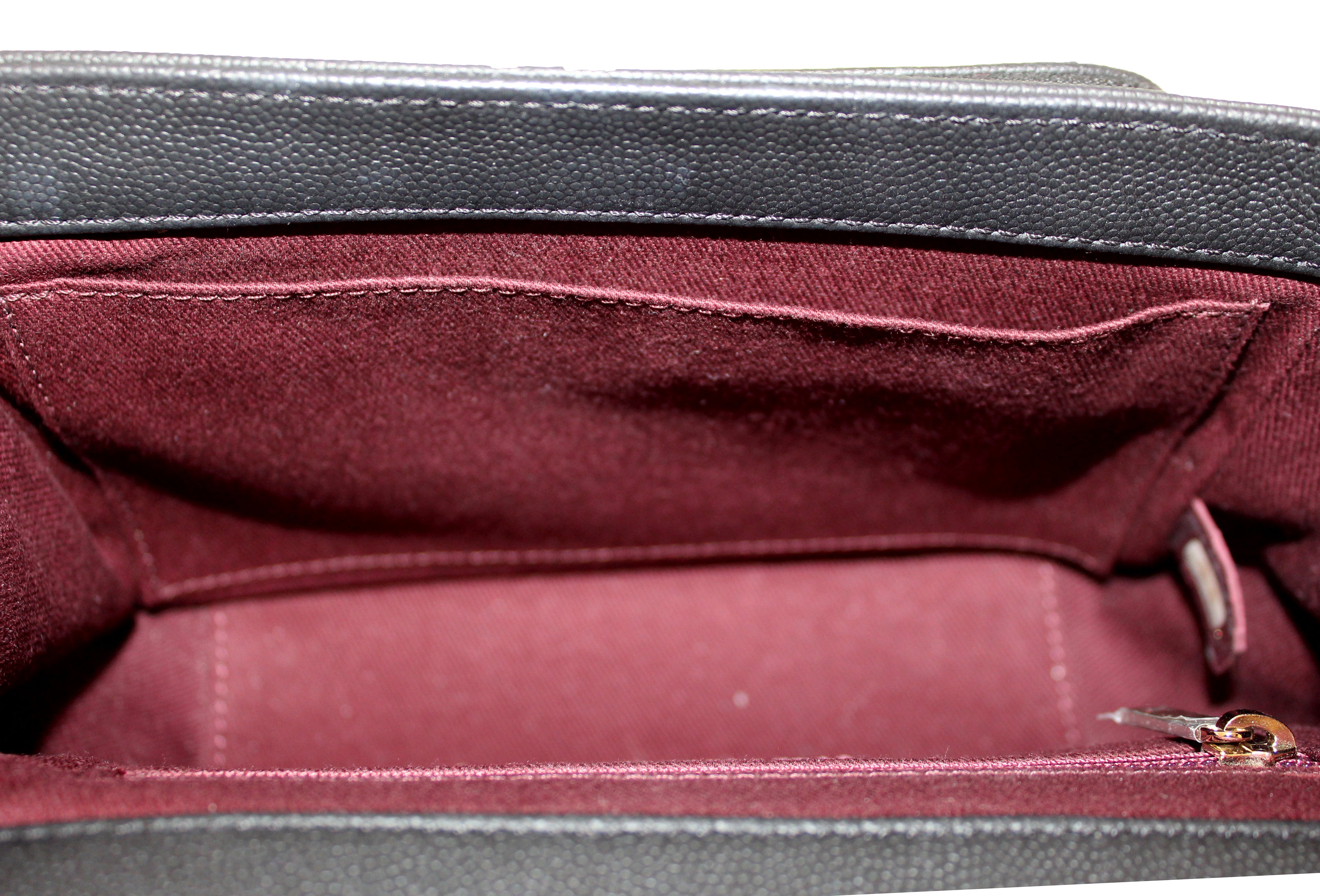 Authentic Chanel Black Caviar Leather Small Business Affinity Messenger Crossbody Bag