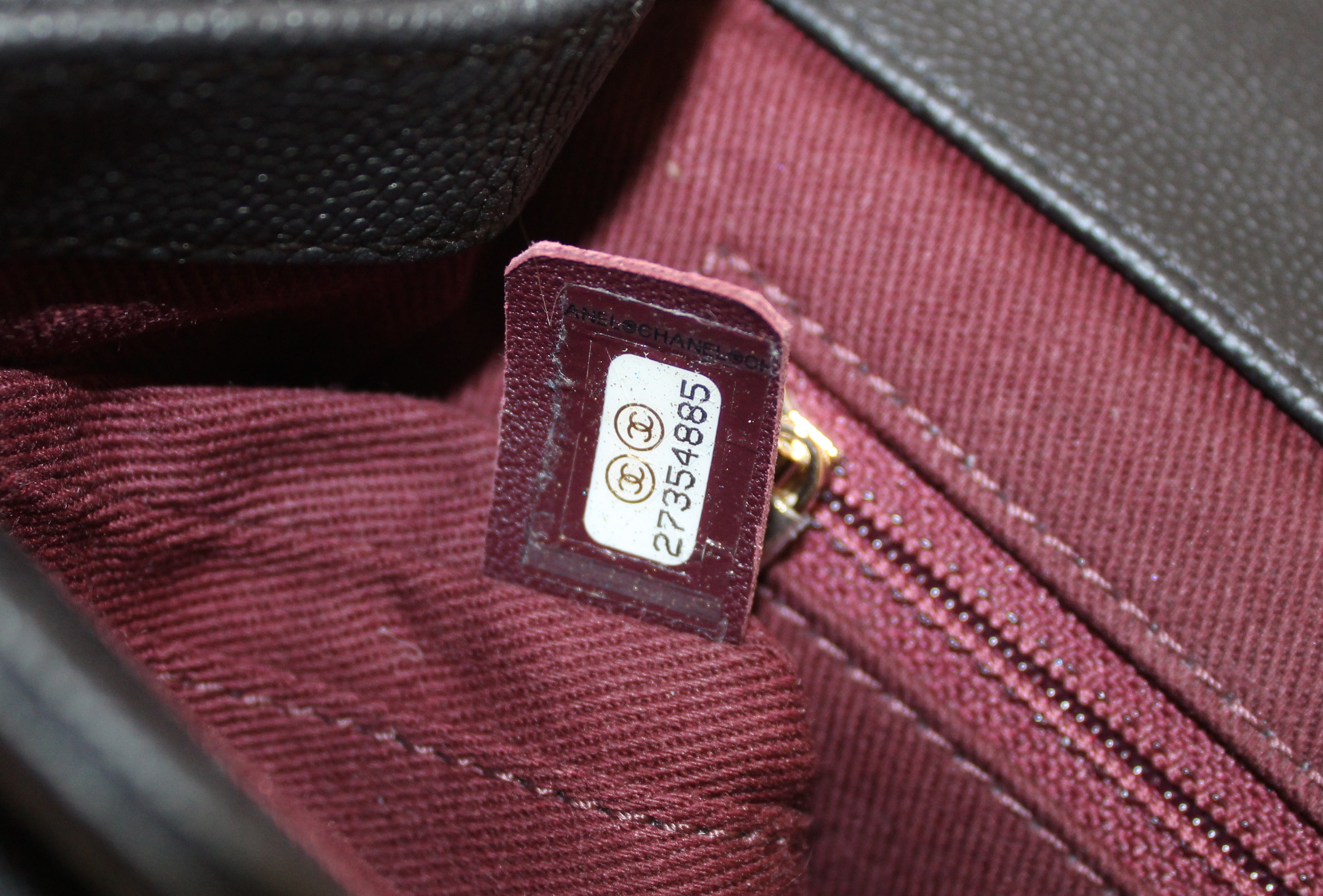 Authentic Chanel Black Caviar Leather Small Business Affinity Messenger Crossbody Bag