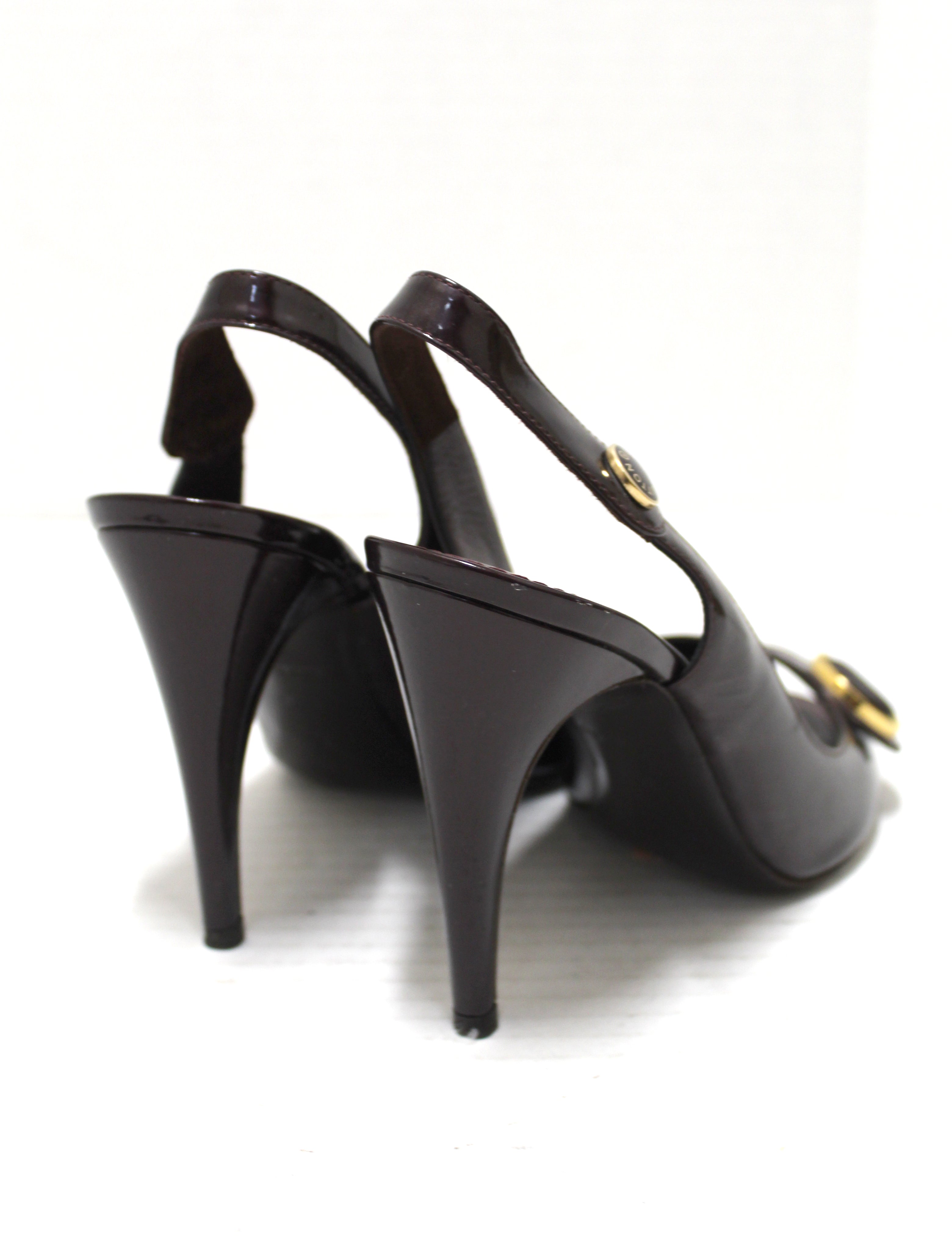 Authentic Louis Vuitton Amarante Patent Leather Sandal Size 9.5