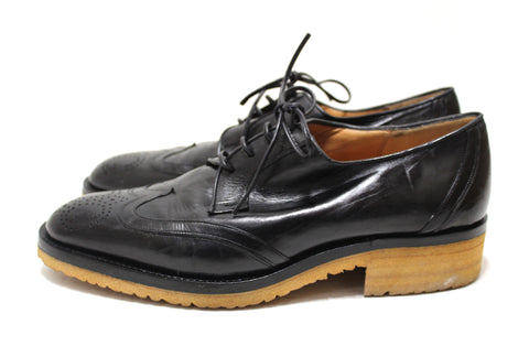 Authentic Gucci Men's Black Lace Brogue Dress Shoes size 7