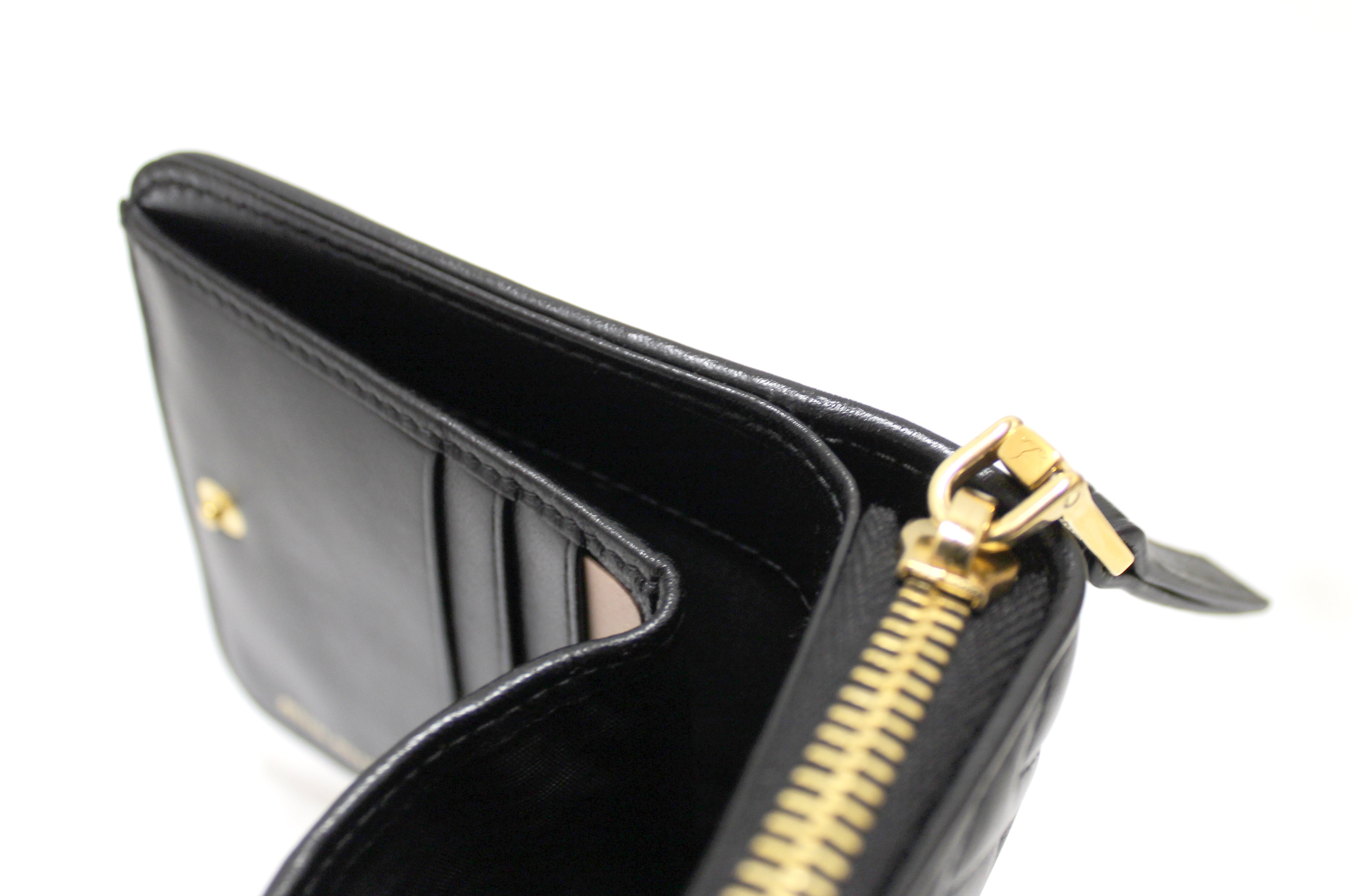 New Authentic Miu Miu Black Nappa Lampo Leather Small Bi-Fold Wallet