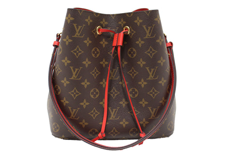 Authentic Louis Vuitton Classic Monogram Red NeoNoe Shoulder Bag