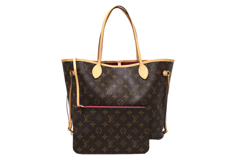 Authentic Louis Vuitton Classic Monogram Neverfull MM Tote Shoulder Bag
