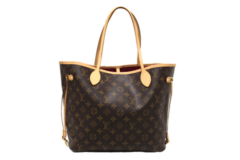 Authentic Louis Vuitton Classic Monogram Neverfull MM Tote Shoulder Bag