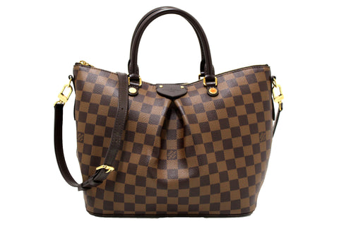 Authentic Louis Vuitton Damier Ebene Canvas Siena MM Handbag