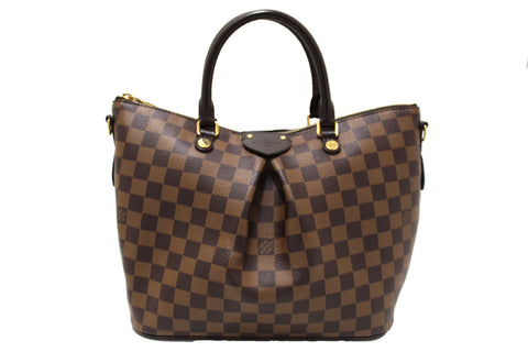 Authentic Louis Vuitton Damier Ebene Canvas Siena MM Handbag