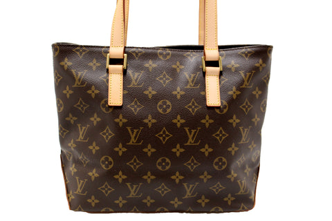 Authentic Louis Vuitton Classic Monogram Canvas Cabas Piano Tote Shoulder Bag