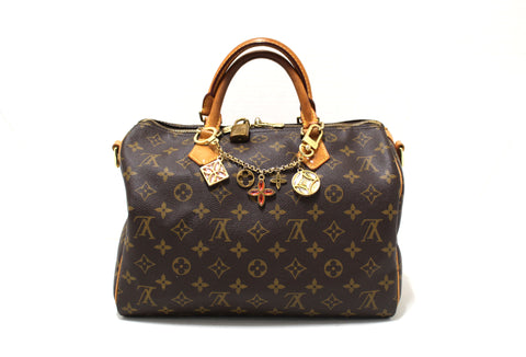 Authentic Louis Vuitton Classic Monogram Speedy 30 Bandouliere Bag