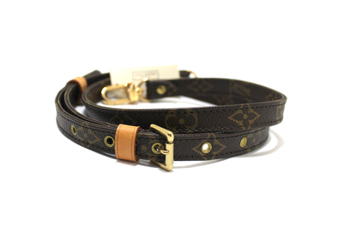 Authentic Louis Vuitton Classic Monogram Brown Canvas and Natural Cowhide leather Bag Strap