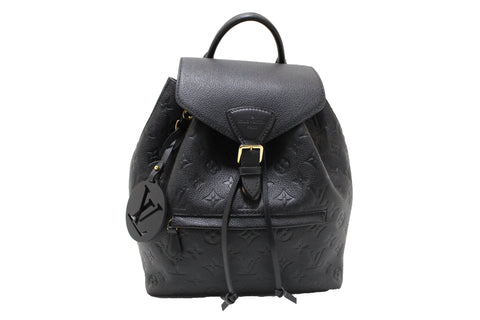 Authentic Louis Vuitton Black Monogram Empreinte Montsouris Backpack