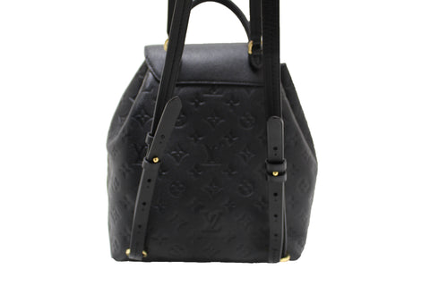 Authentic Louis Vuitton Black Monogram Empreinte Montsouris Backpack