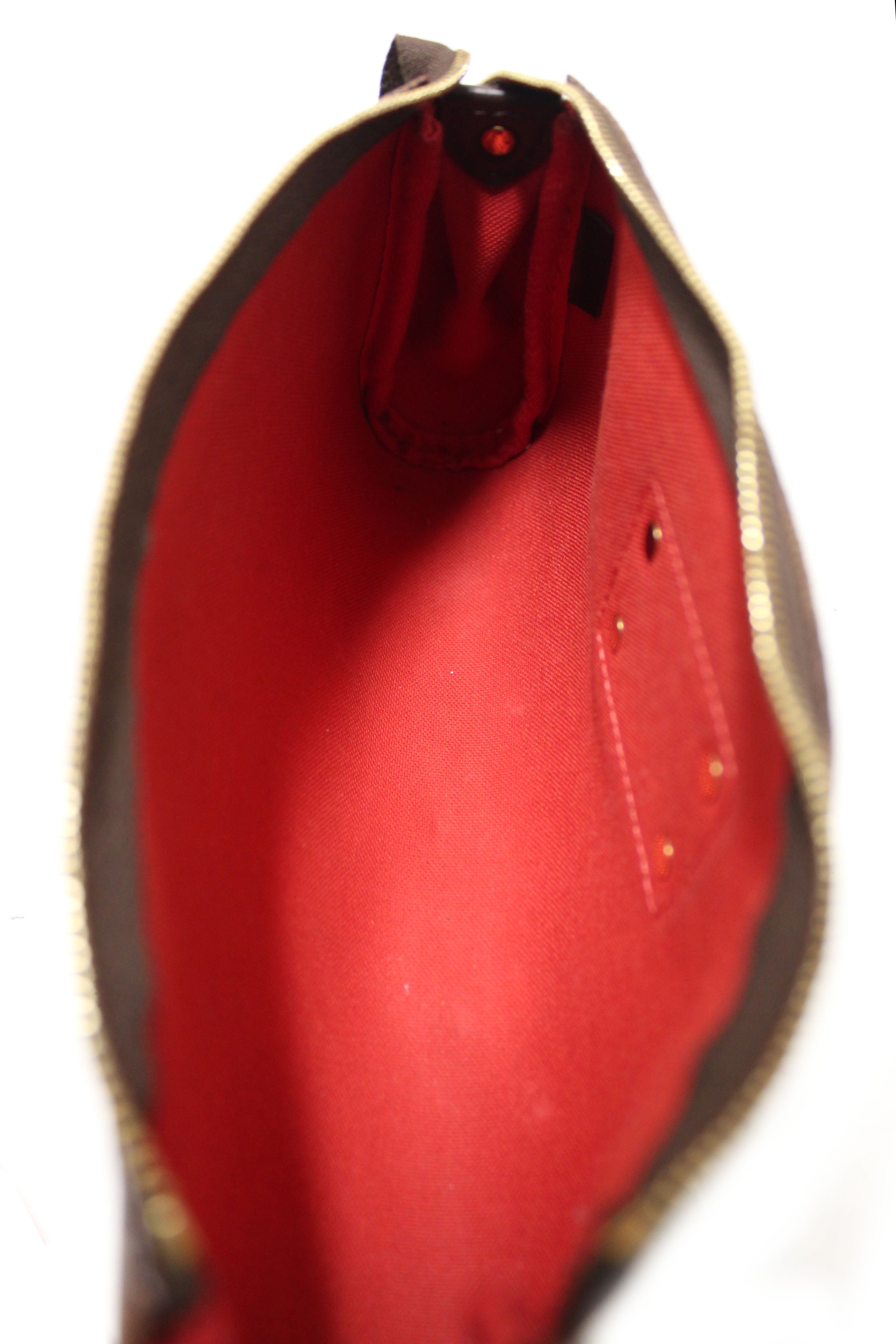 Authentic Louis Vuitton Damier Ebene Canvas Eva Clutch Bag