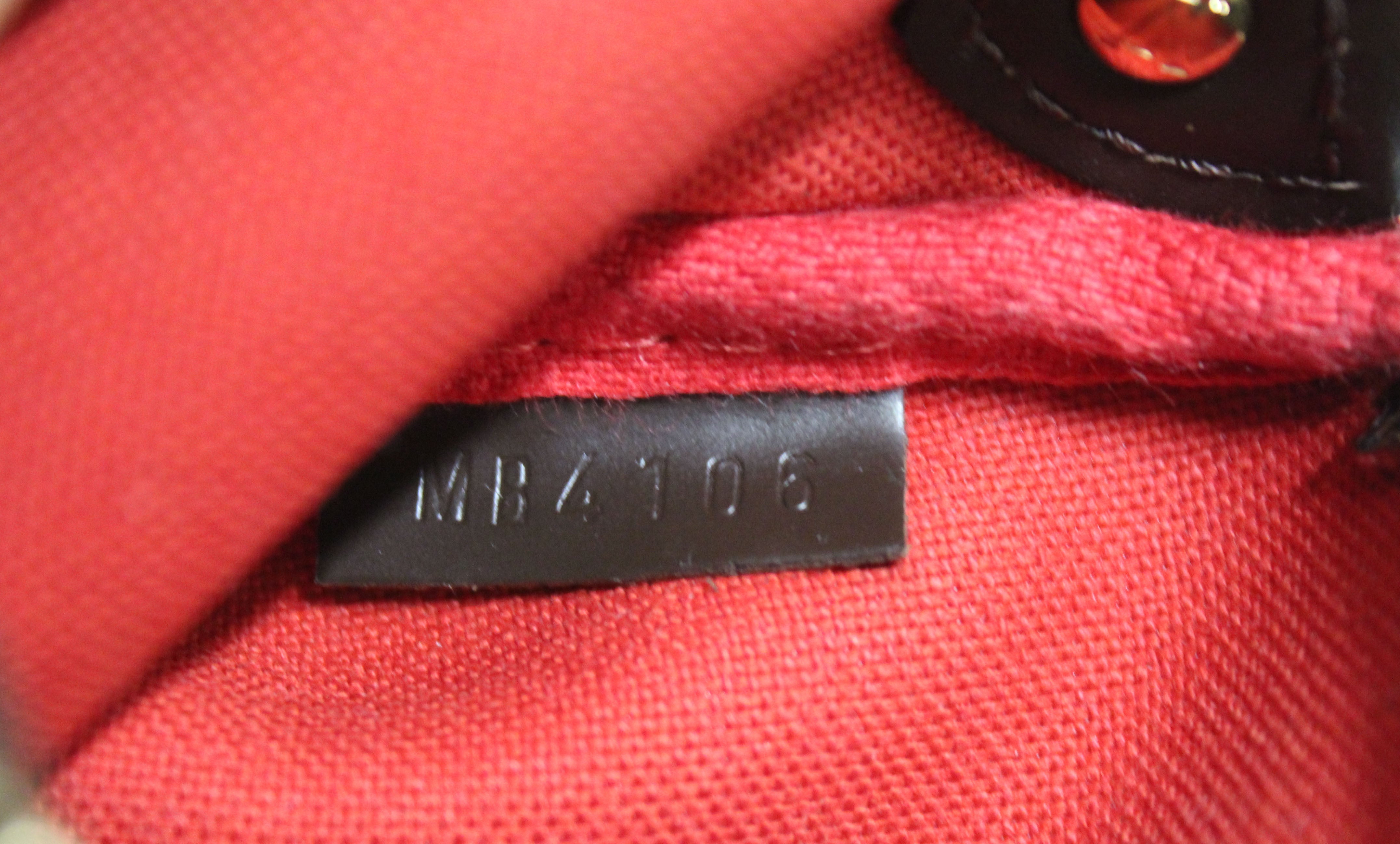 Authentic Louis Vuitton Damier Ebene Canvas Eva Clutch Bag