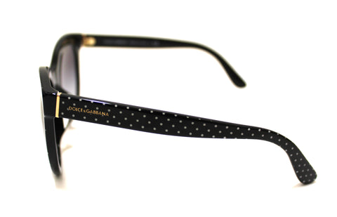 NEW Authentic Dolce and Gabbana Black with White Pin dot Sunglasses DG4311-F