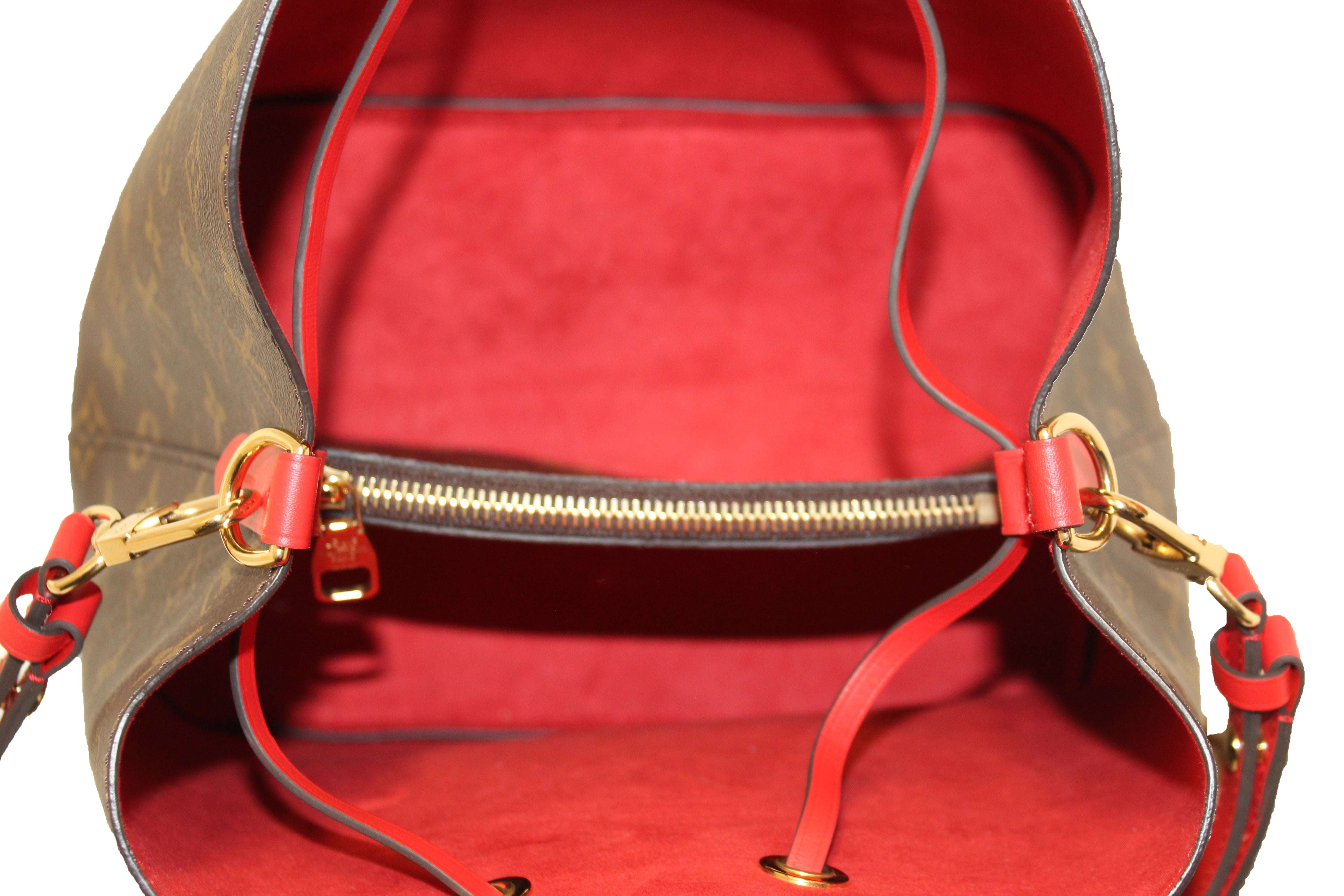 Authentic Louis Vuitton Classic Monogram Red NeoNoe Shoulder Bag