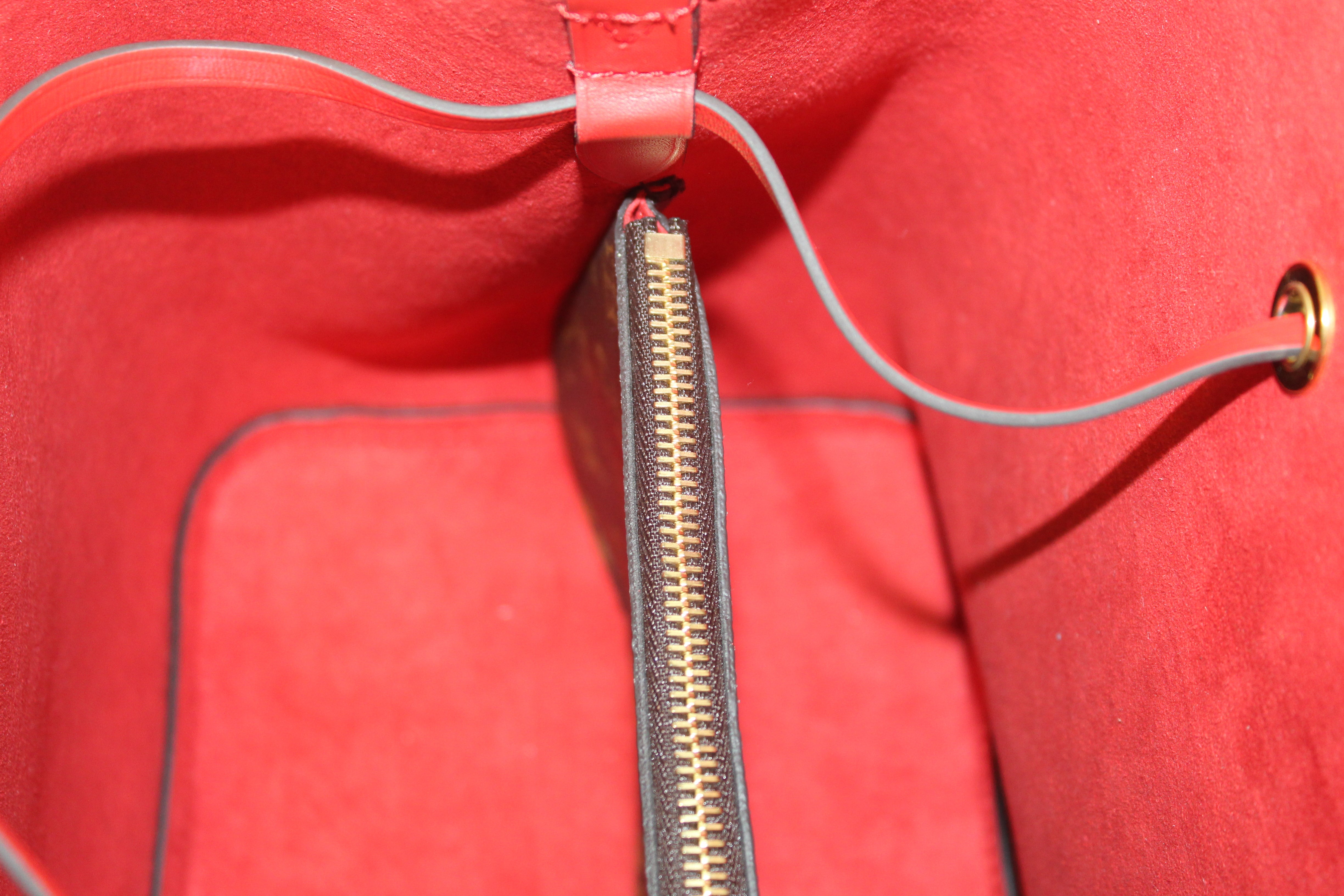 Authentic Louis Vuitton Classic Monogram Red NeoNoe Shoulder Bag