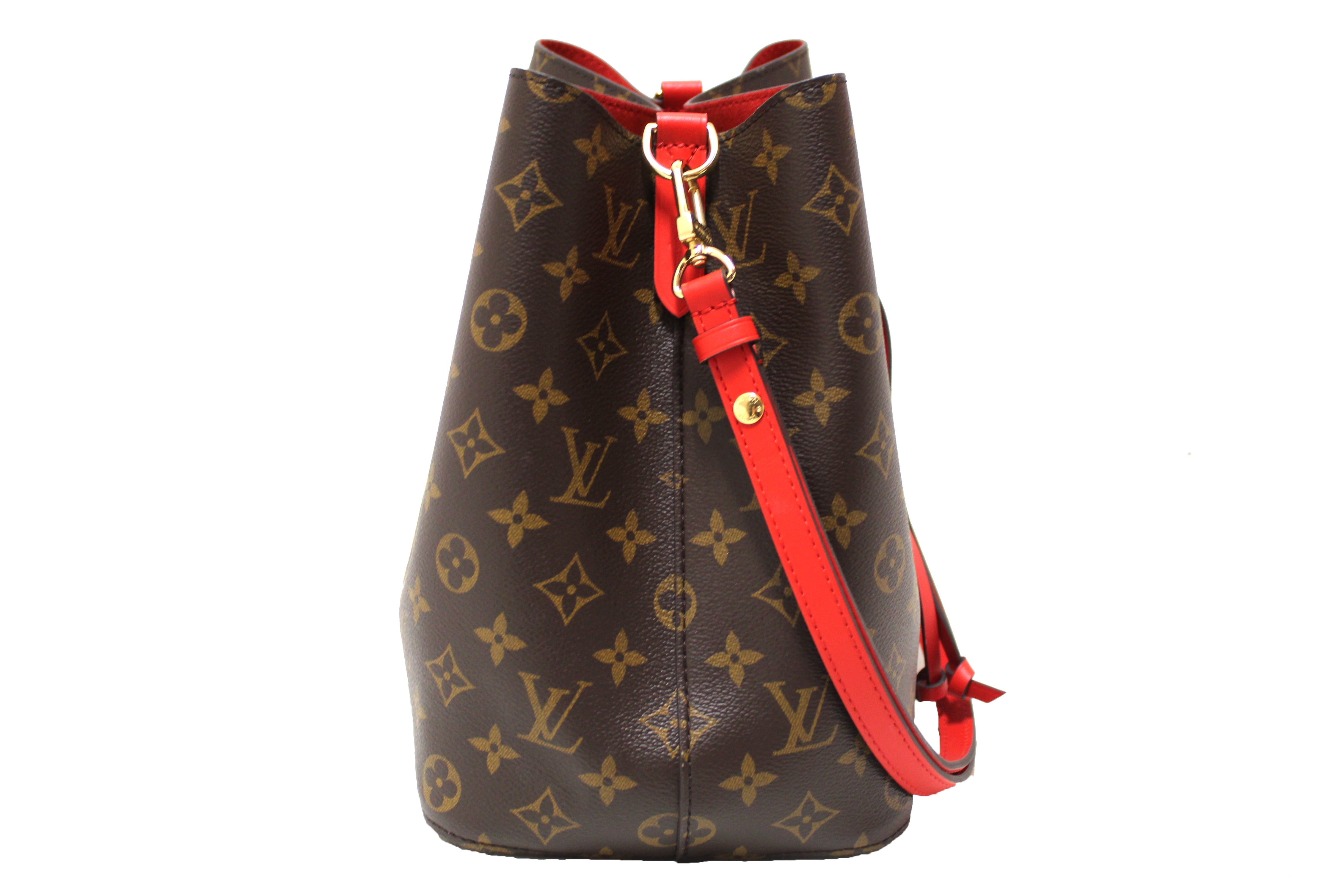 Authentic Louis Vuitton Classic Monogram Red NeoNoe Shoulder Bag